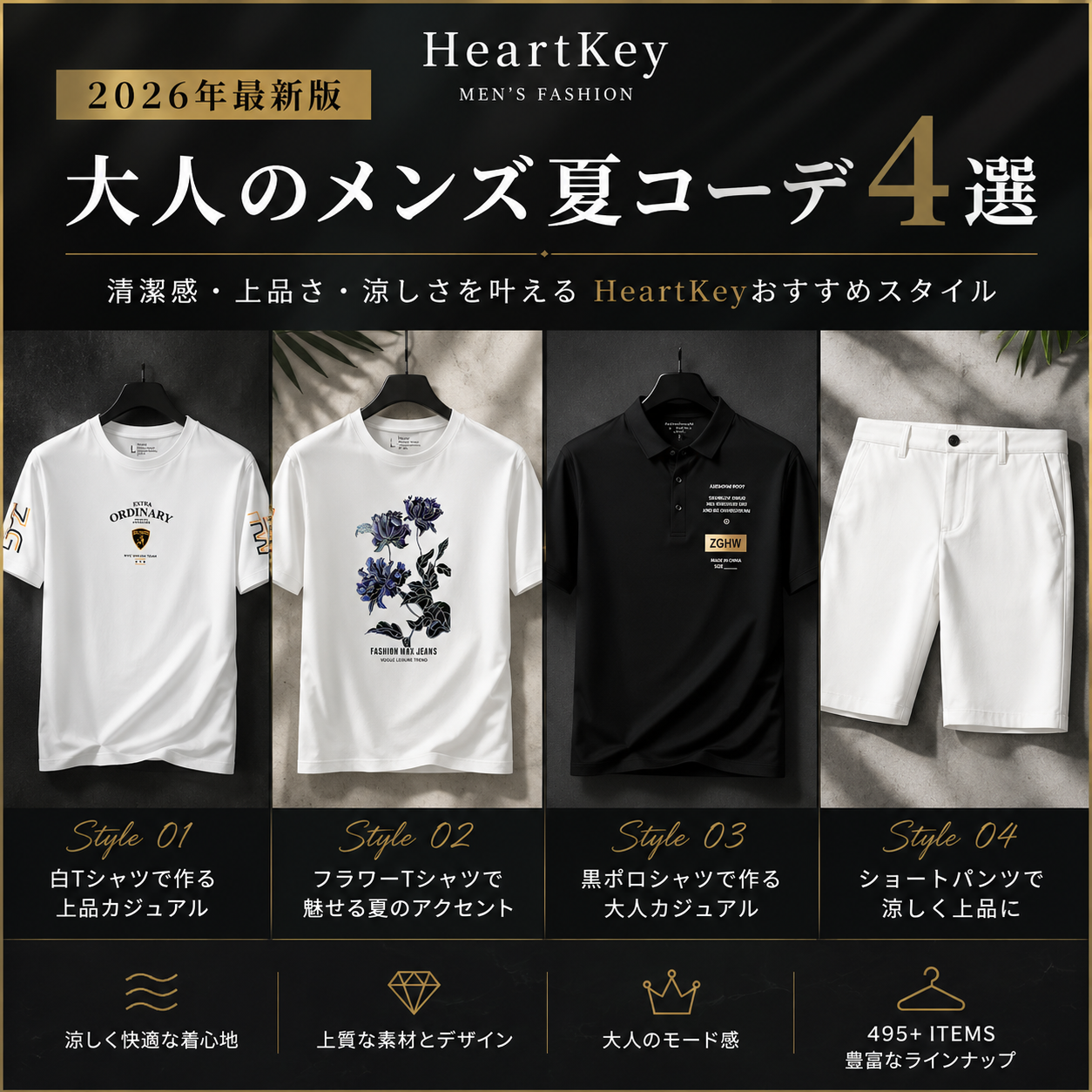 2026年最新版 大人のメンズ夏コーデ8選 きれいめ モード 韓国ファッションで魅せる着こなし｜HeartKey公式ブログ