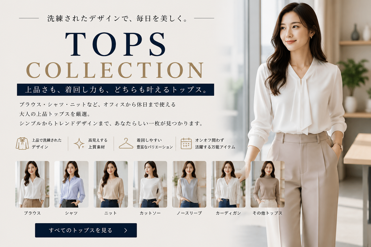 上品レディーストップス