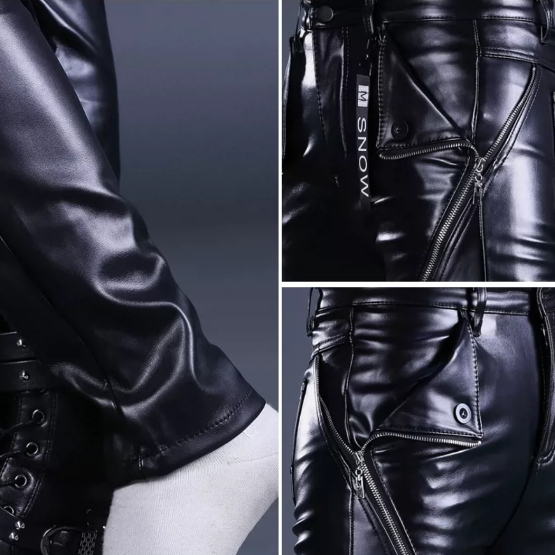 モードジップレザータッチスリムパンツ M1143