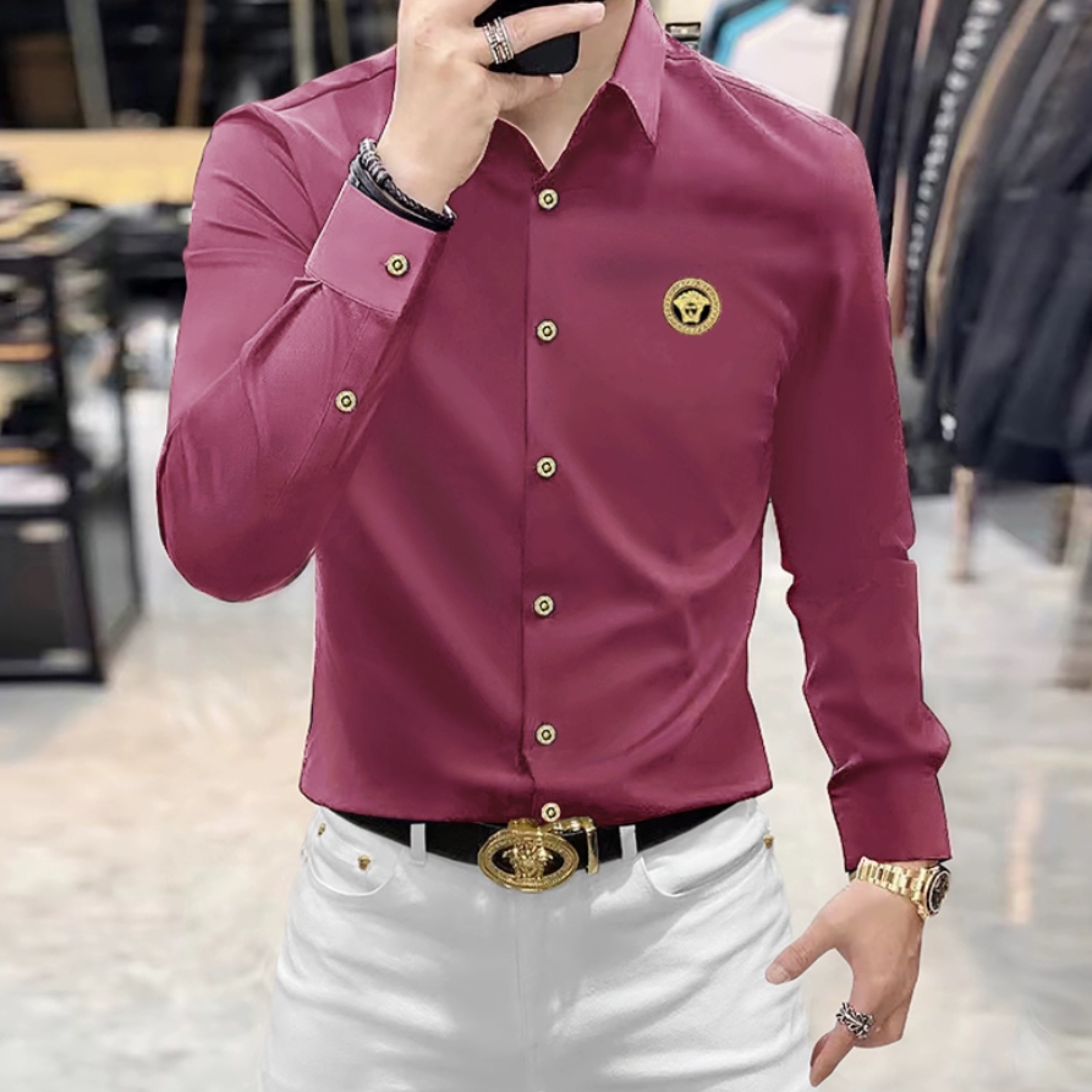 ゴールドエンブレムドレスシャツ(3color） M0836