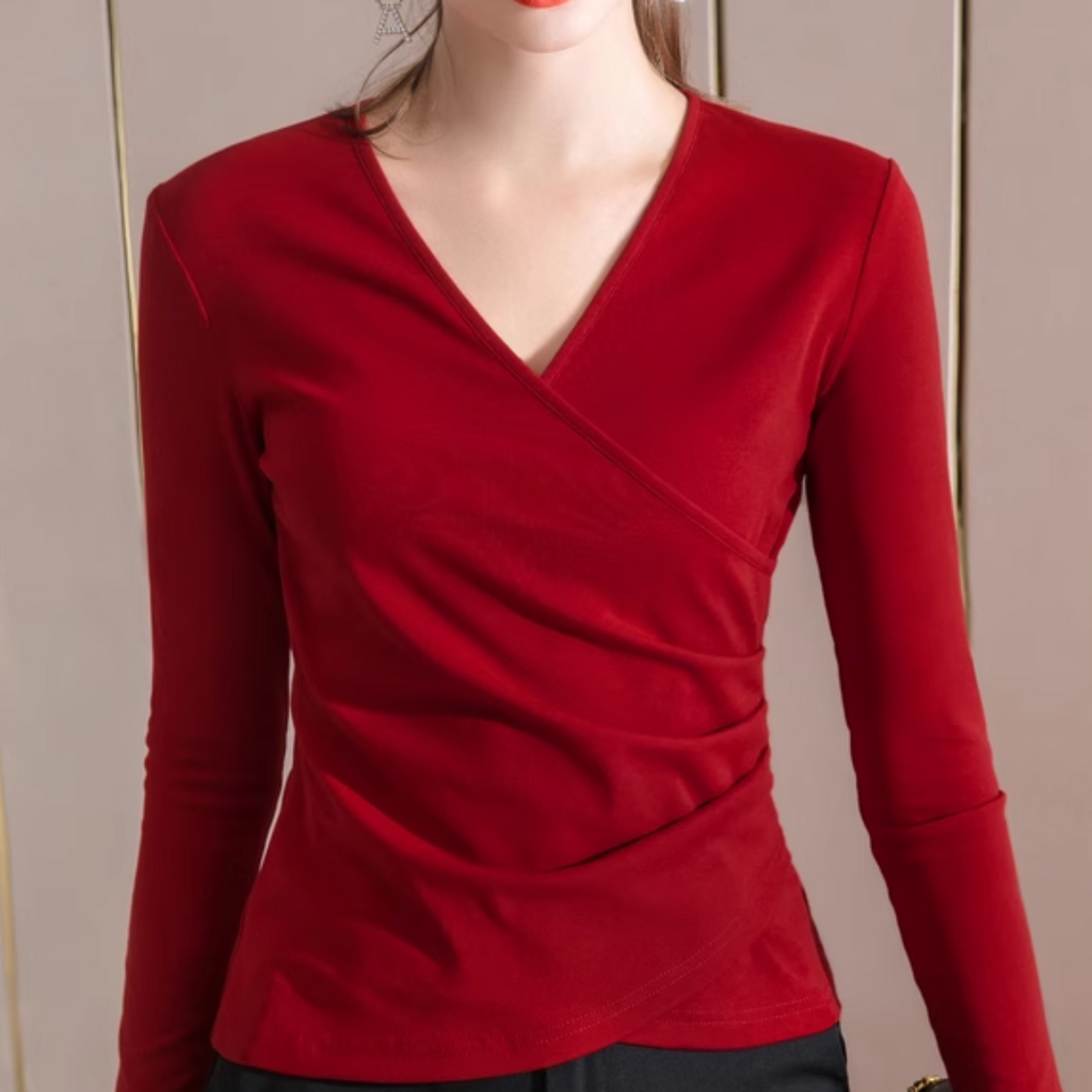 クロス V ネックボトリングシャツ（2color） A0734