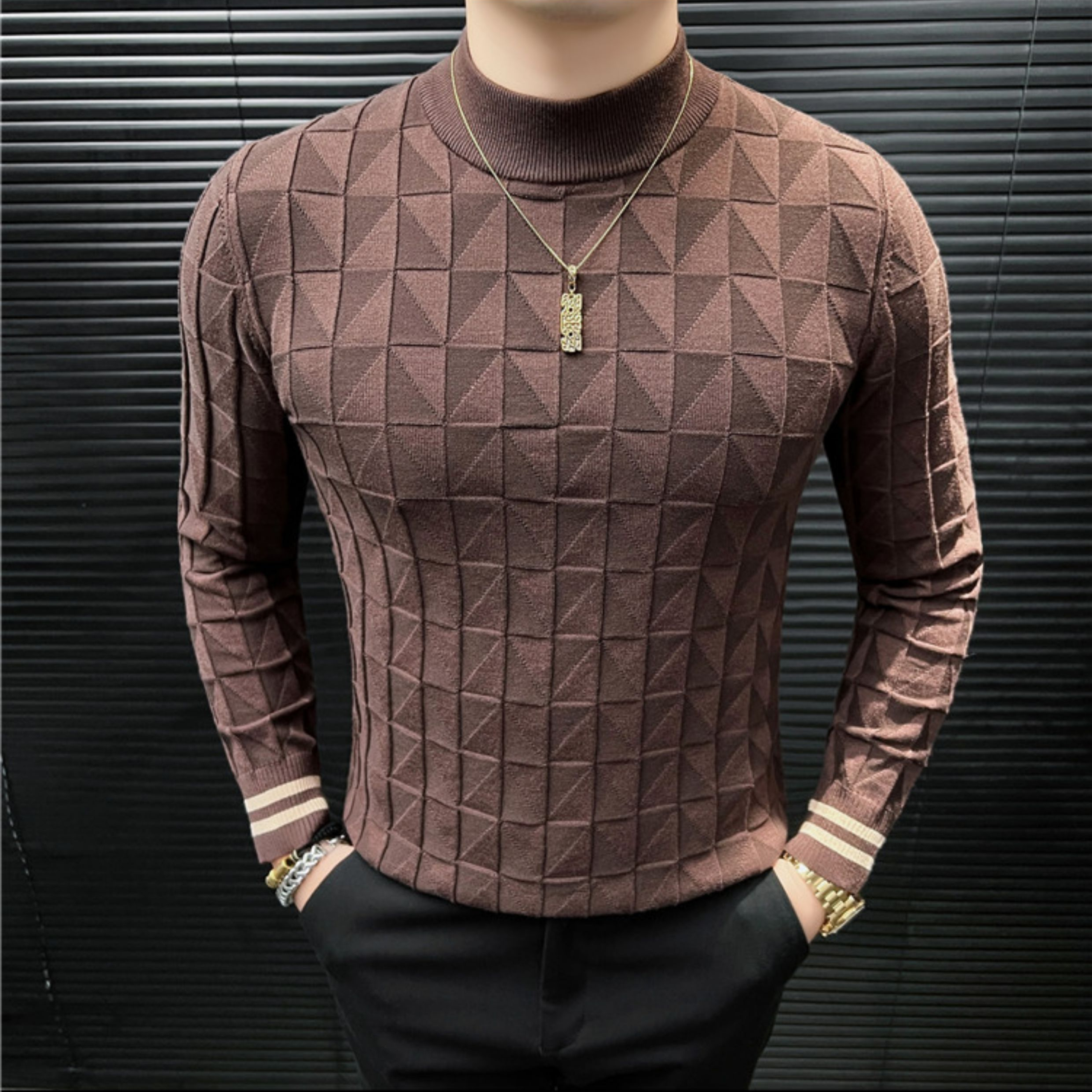 プレミアムジオメトリックシャツ(3color） M0867