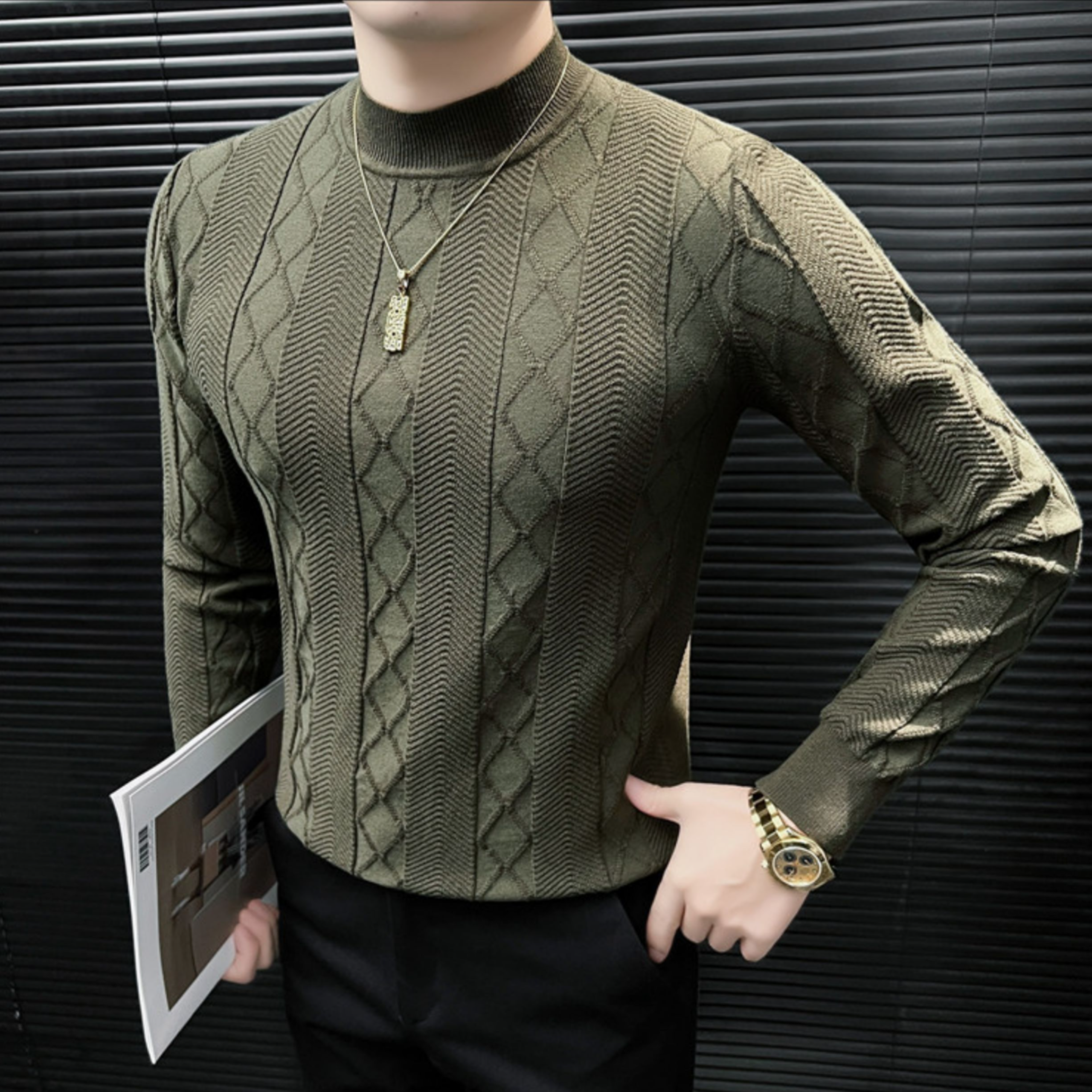 アーバンリファインパターンニット（4color） M0886