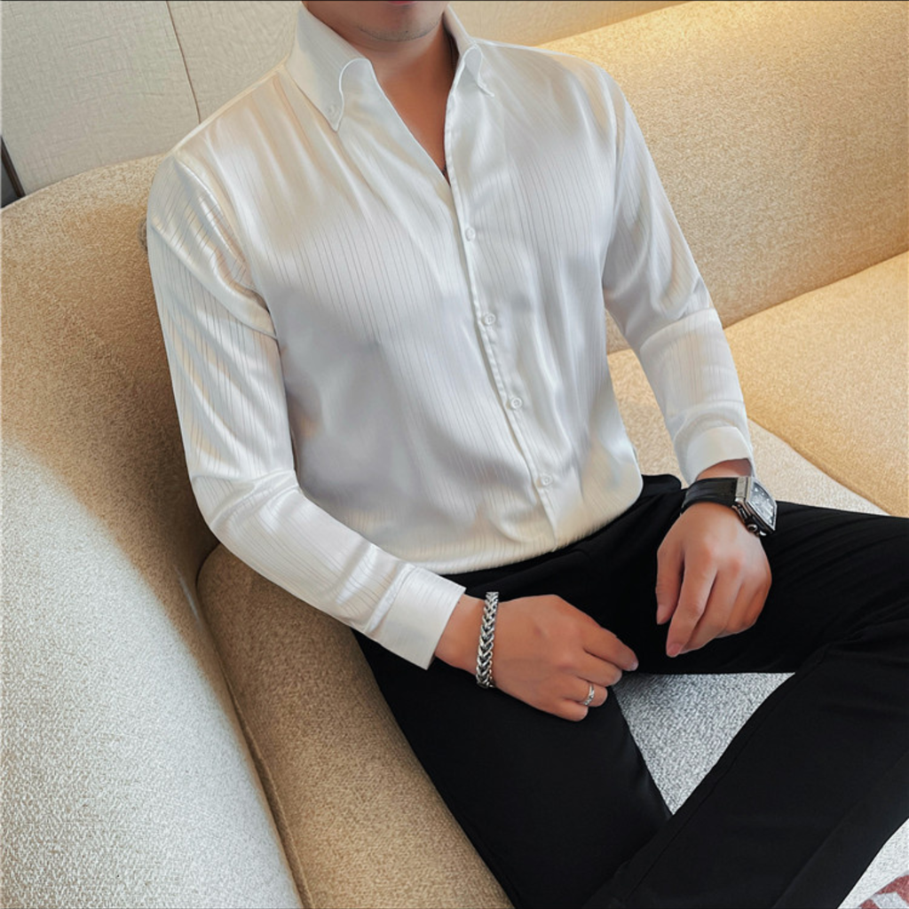 プレミアムサテンプリーツシャツ(3color） M0856