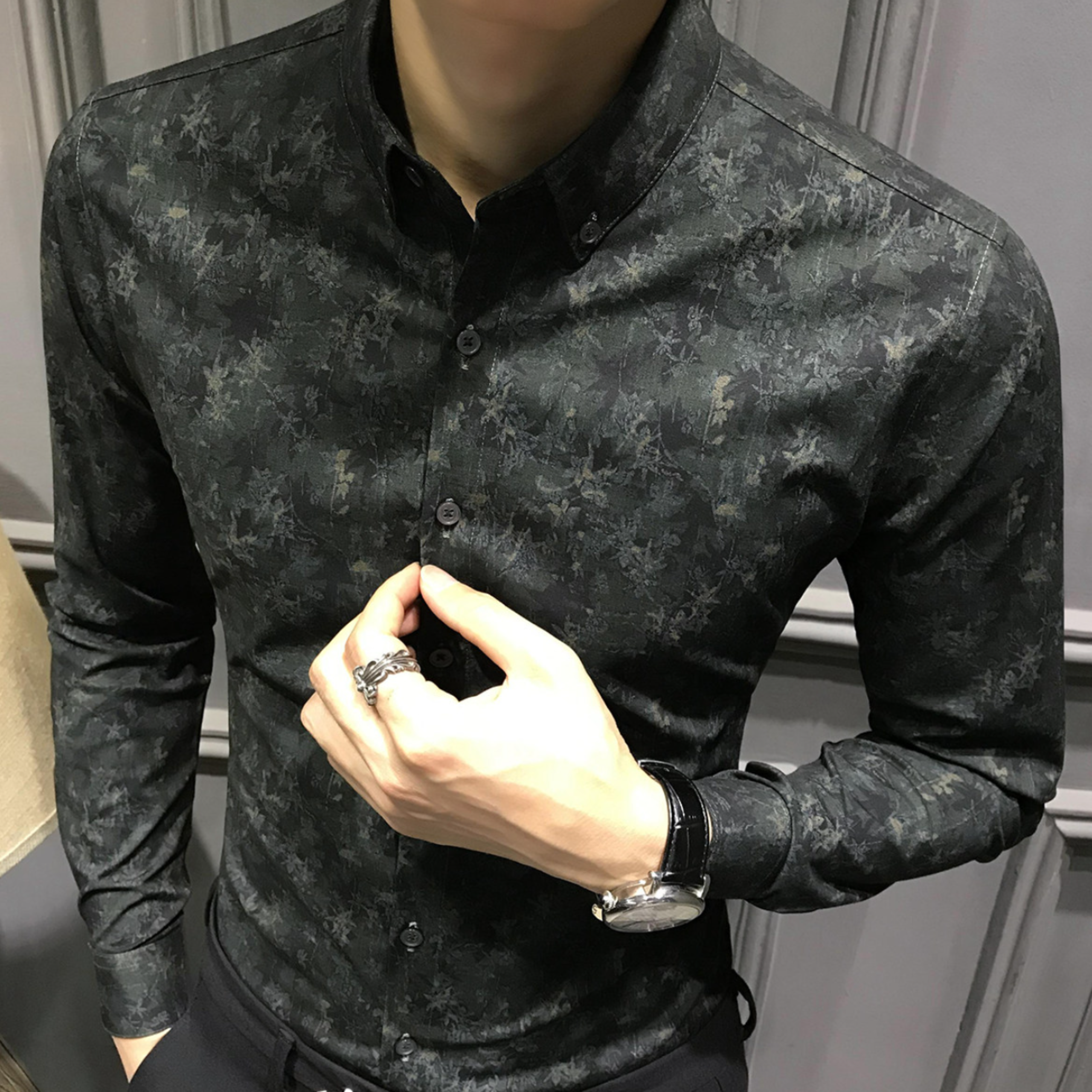 ノーブルパターンシャツ（2color） M0938