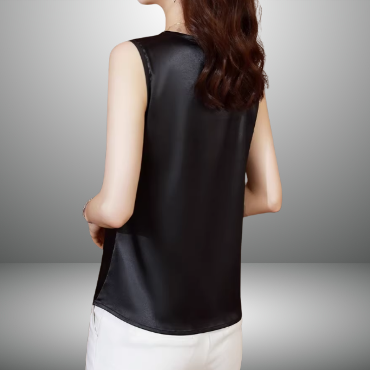 Vネックレースノースリーブシャツ（4color） A1044