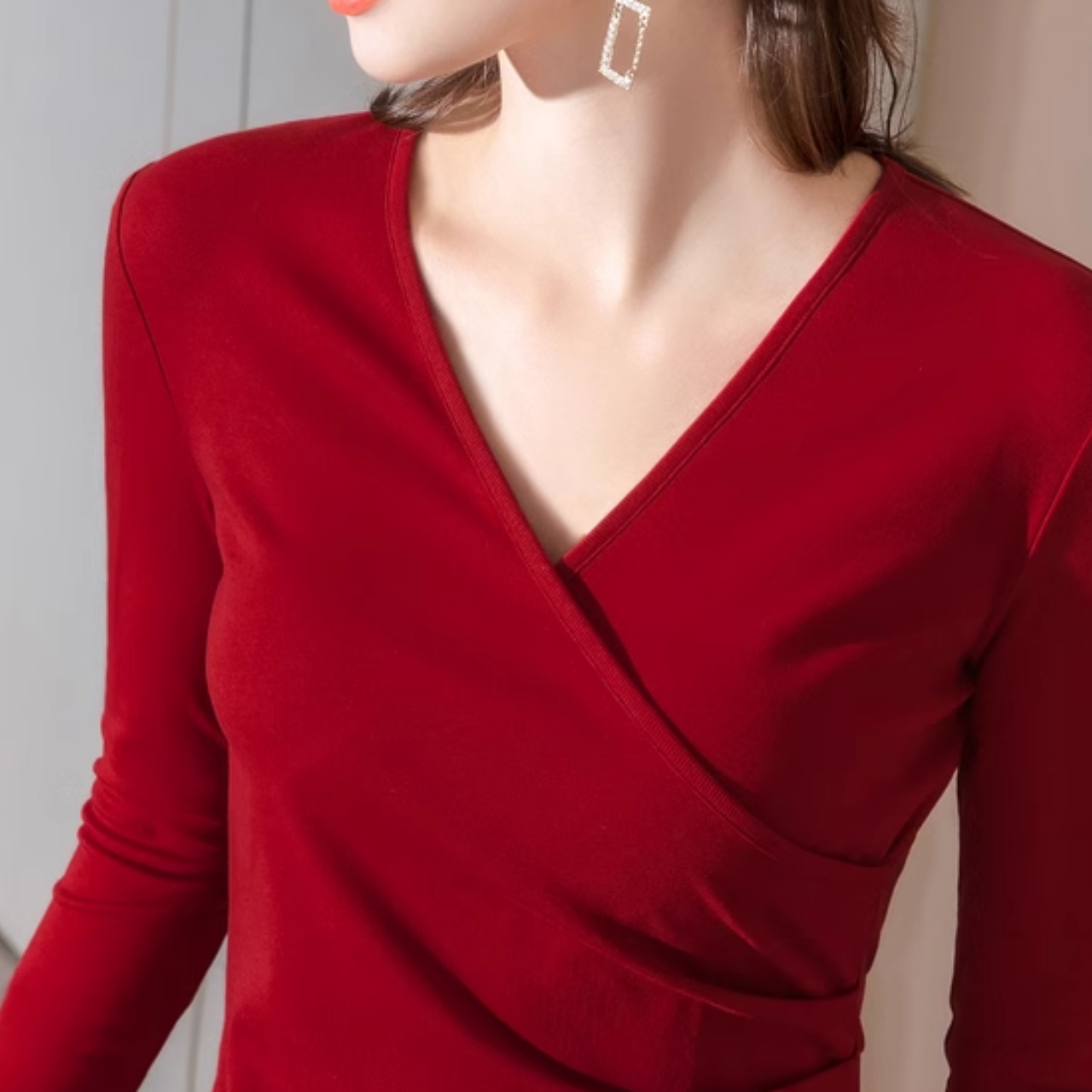 クロス V ネックボトリングシャツ（2color） A0734