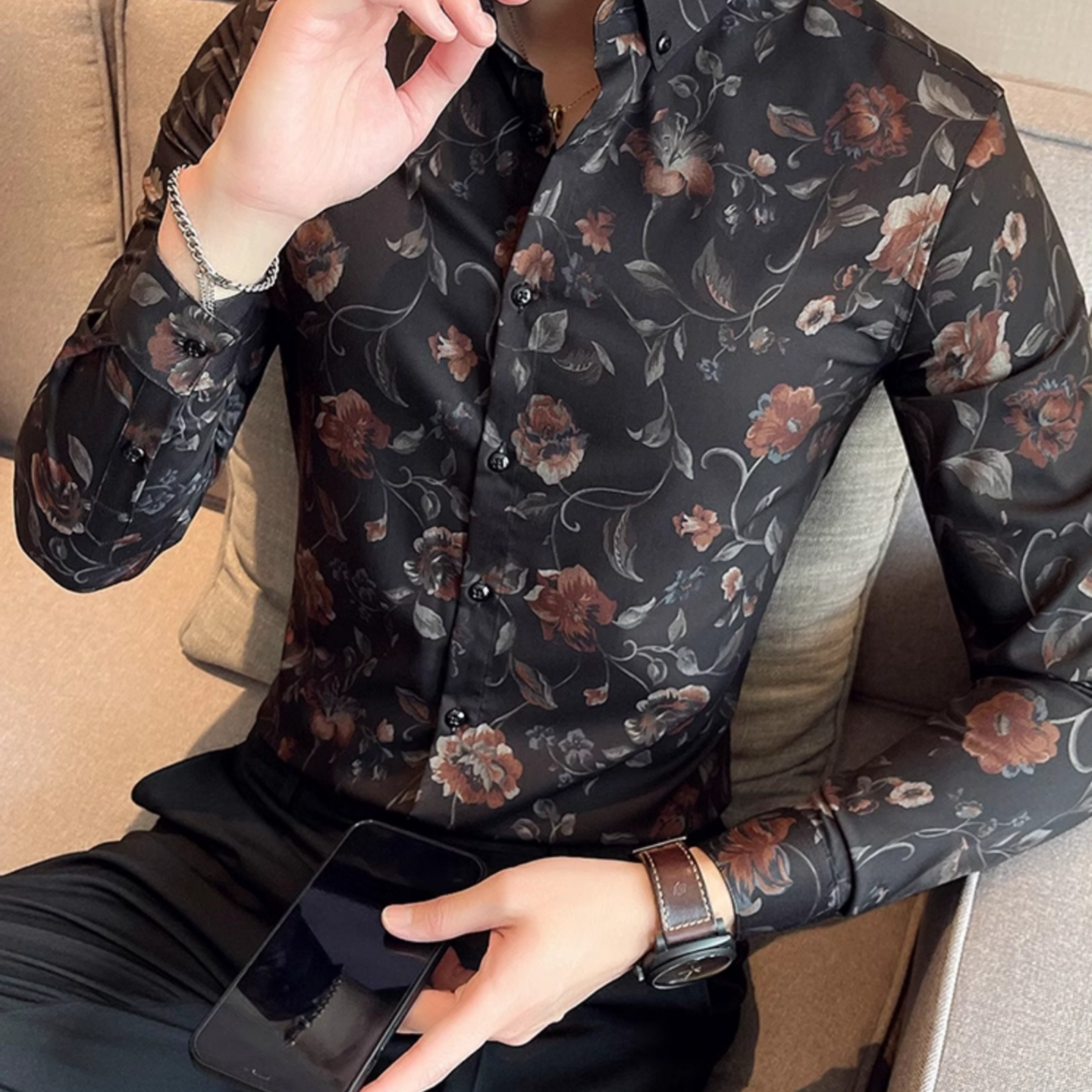 ノーブルフラワーシャツ（2color） M0934