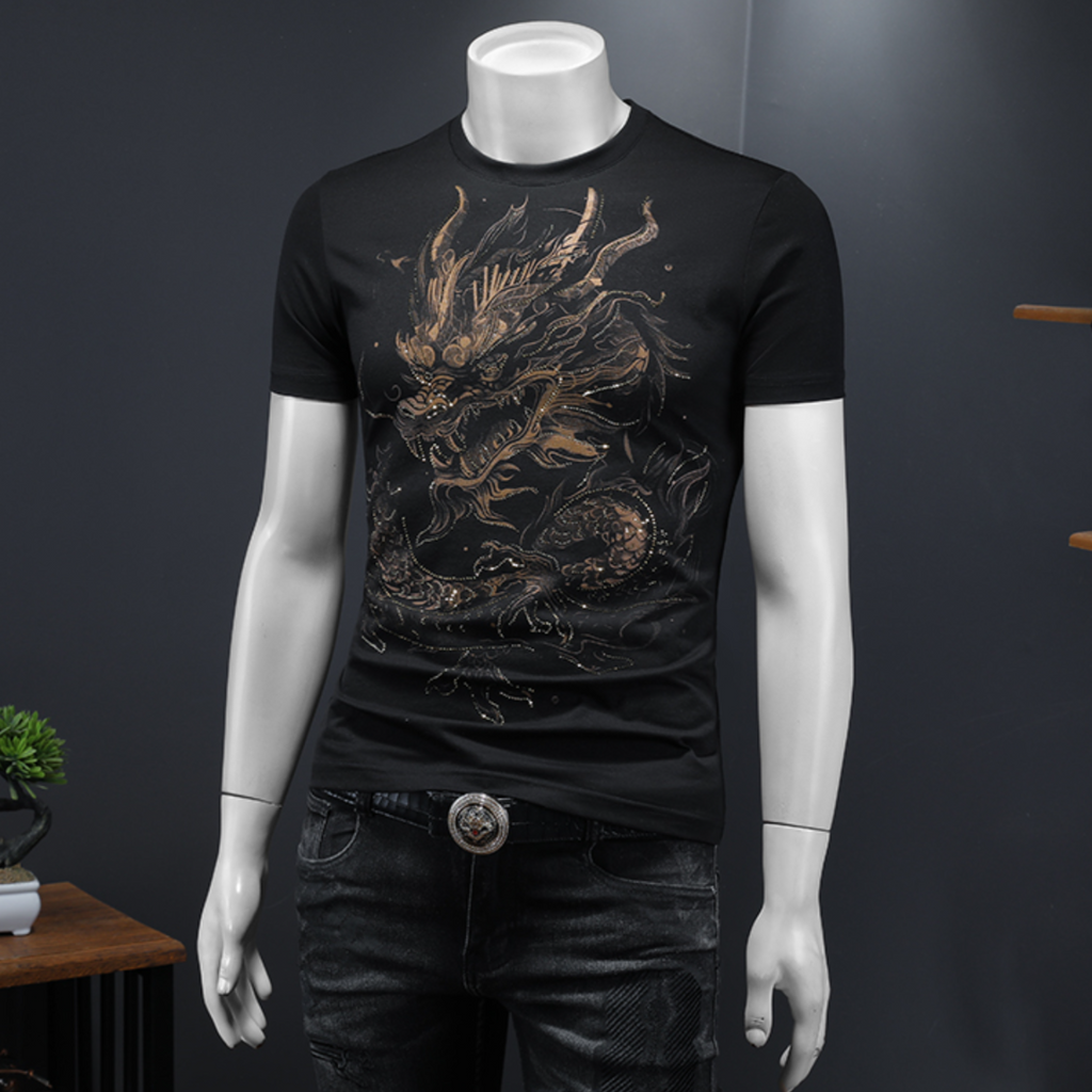 ドラゴングラフィックTシャツ（2color） M0758