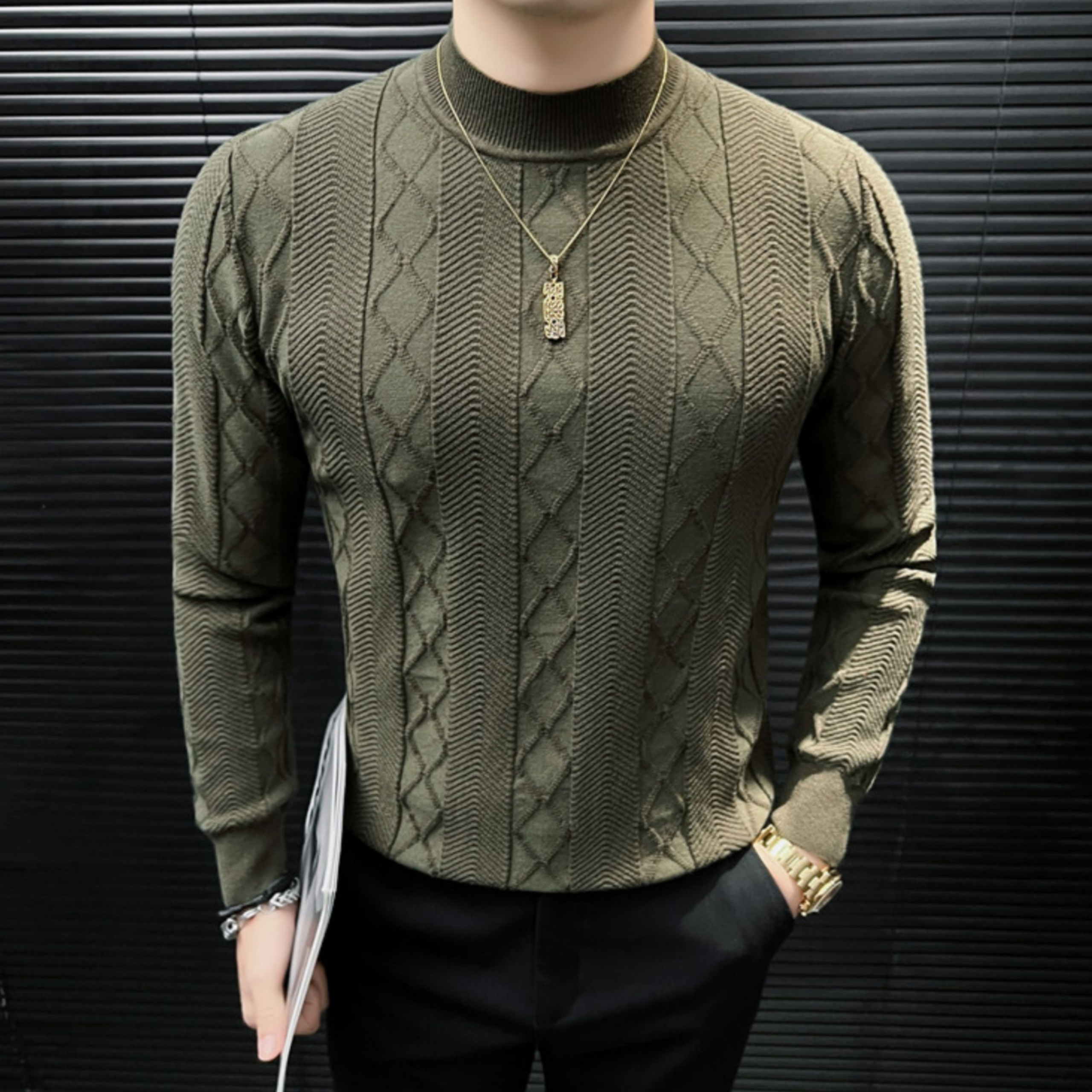 アーバンリファインパターンニット（4color） M0886