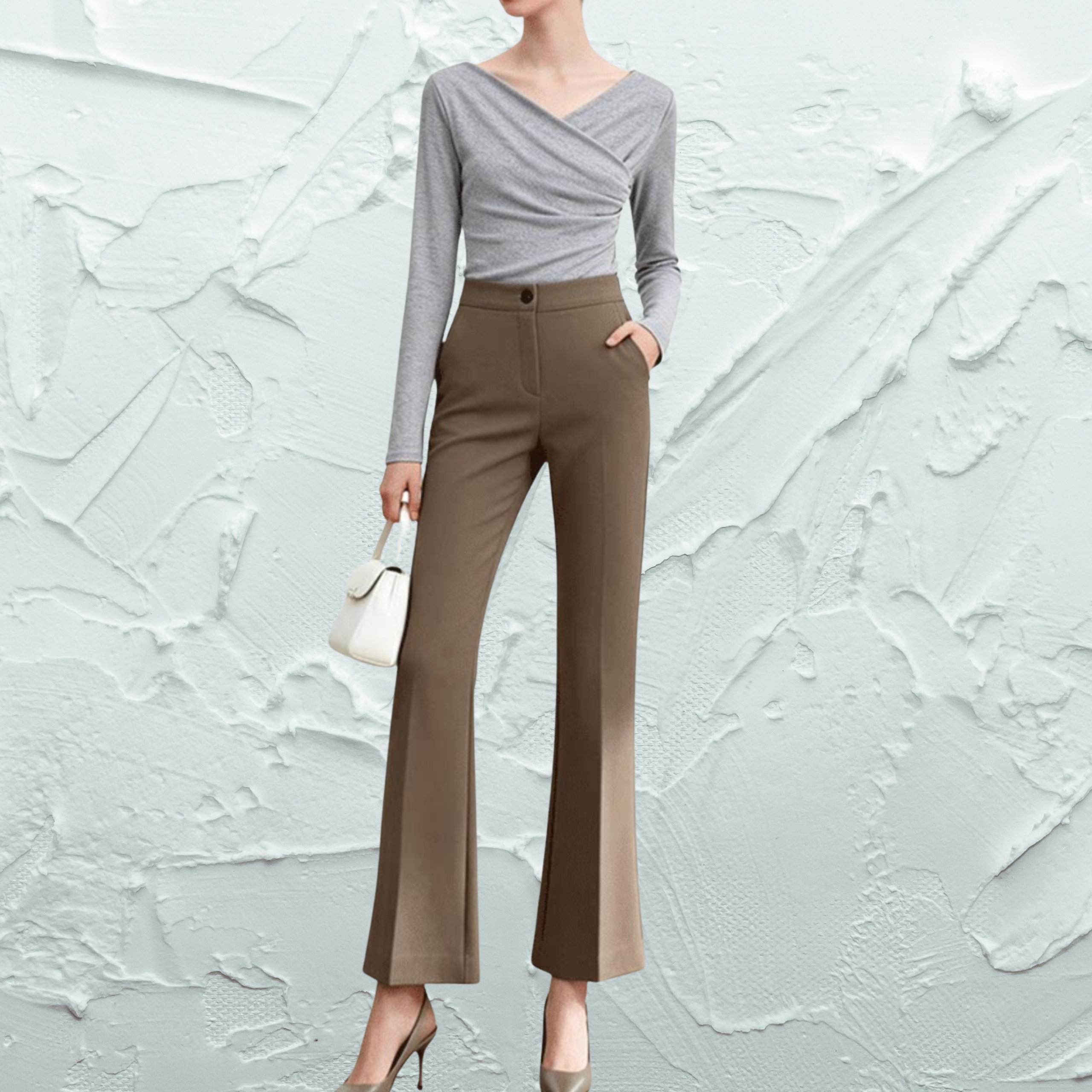 エレガントセミフレアパンツ(3color） A1197