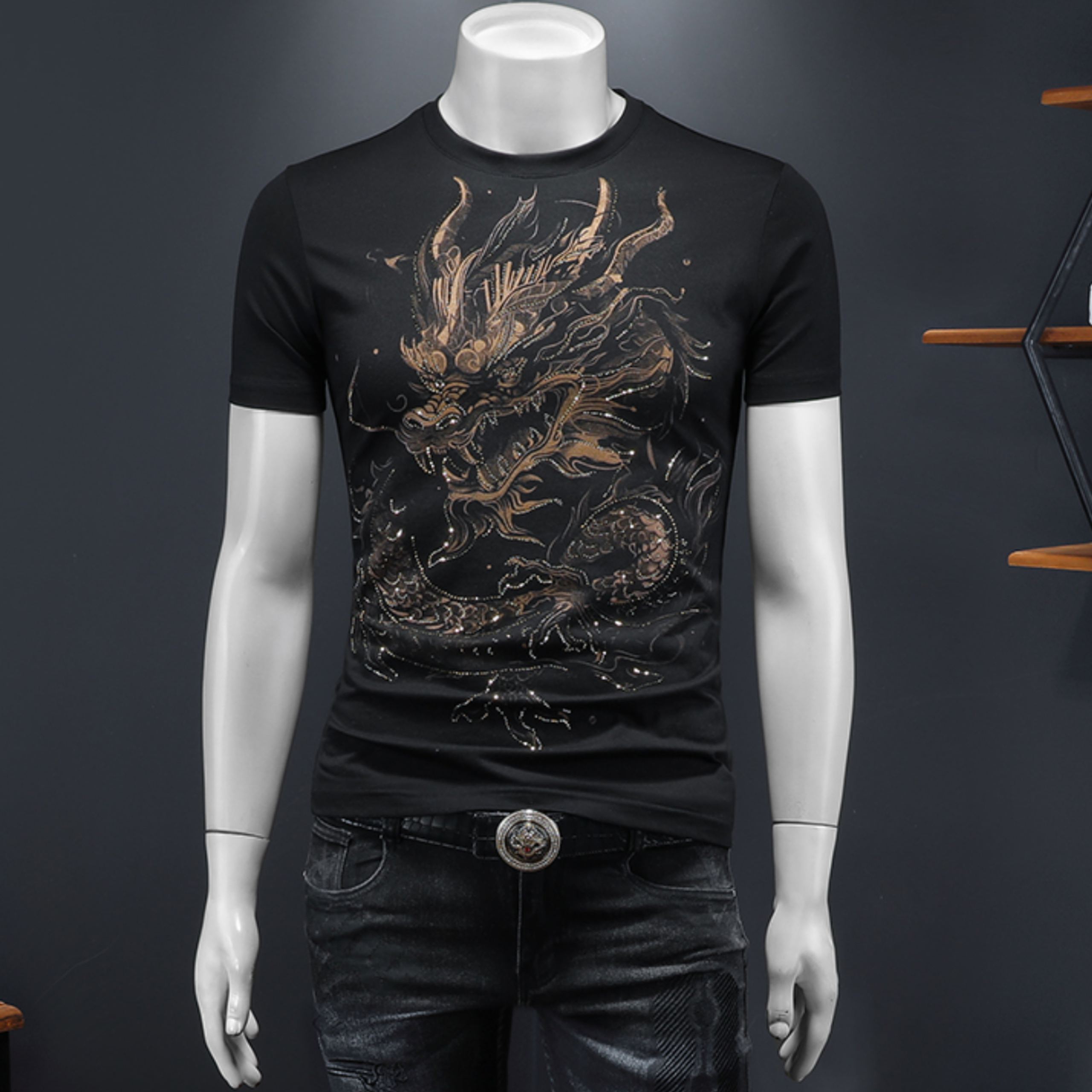 ドラゴングラフィックTシャツ（2color） M0758