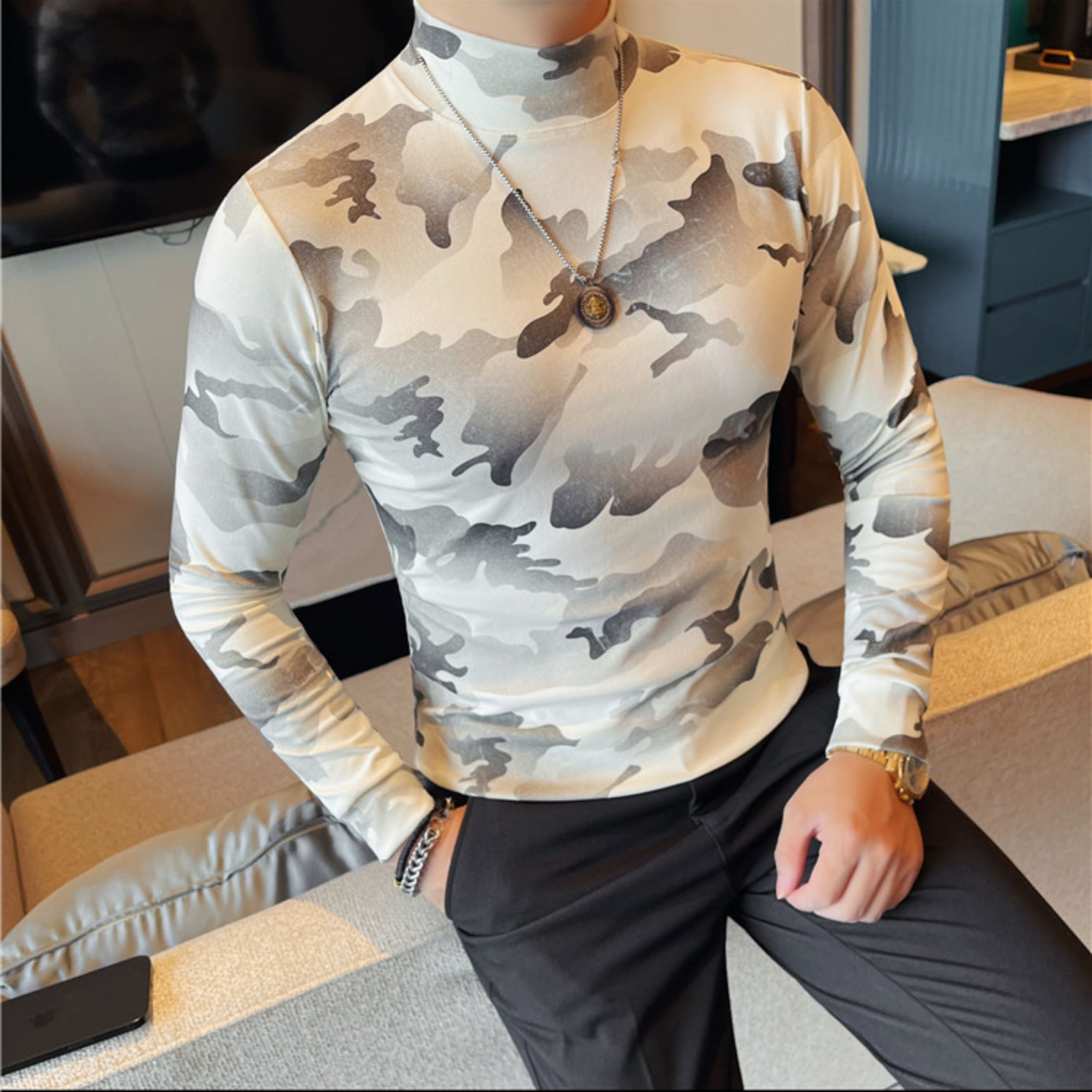 モノトーンカモフラージュカットソー(3color） M0850