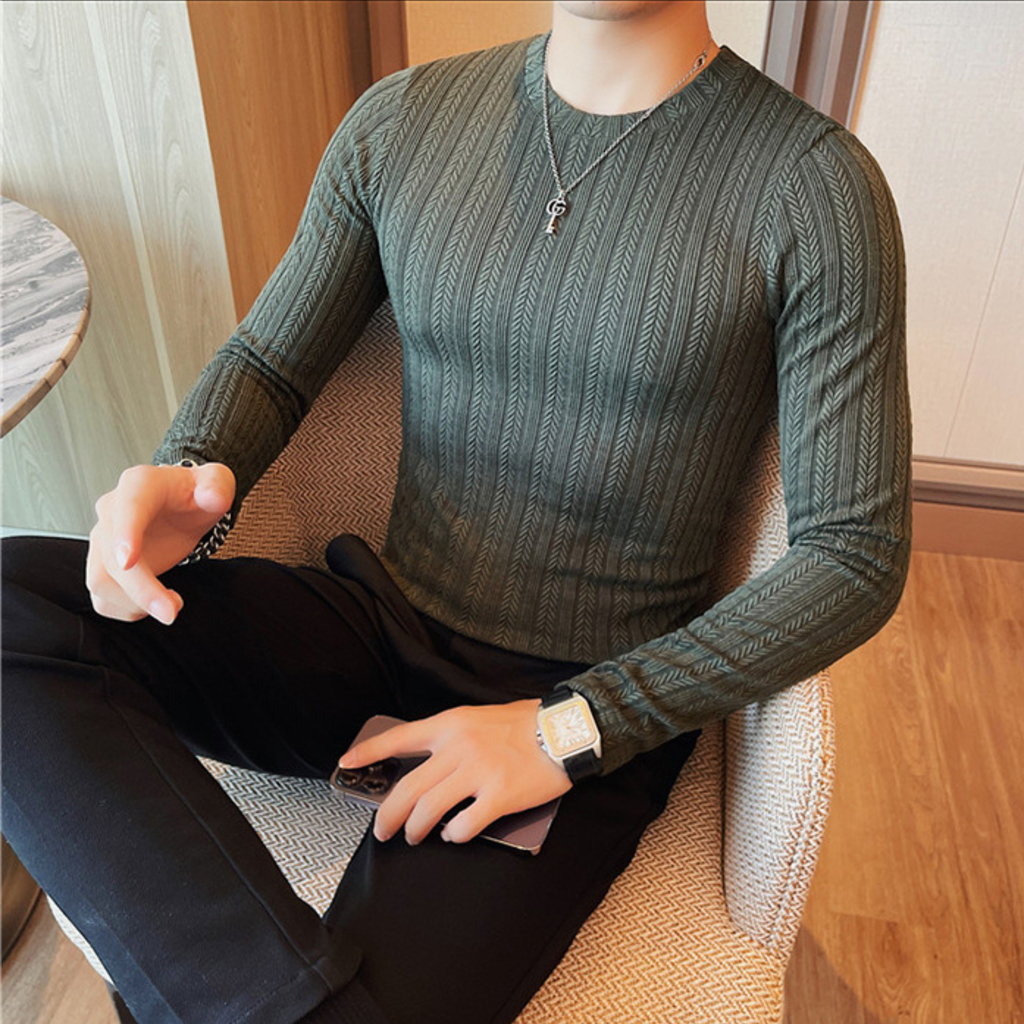 リブデザインスリムフィットトップス（4color） M0844