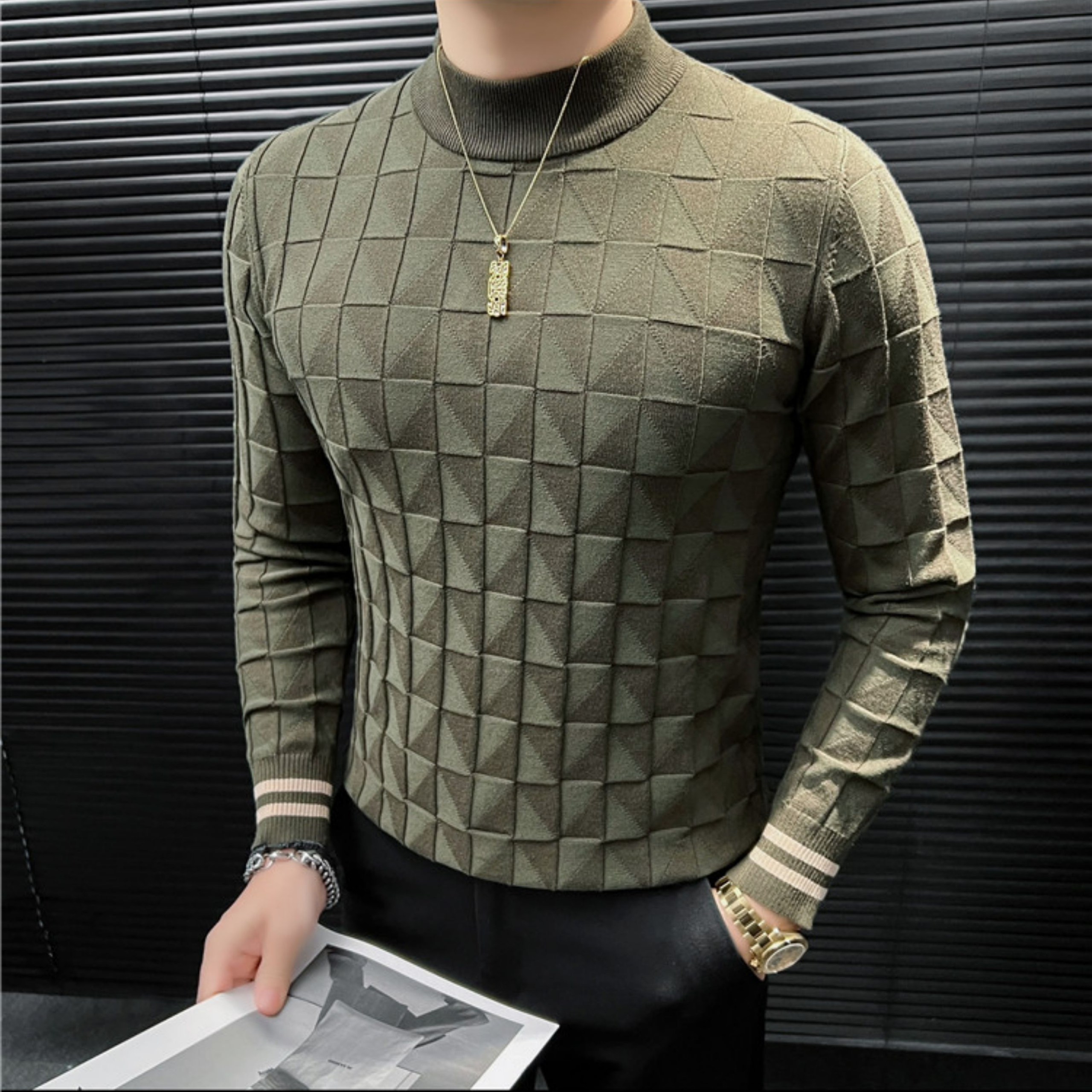 プレミアムジオメトリックシャツ(3color） M0867