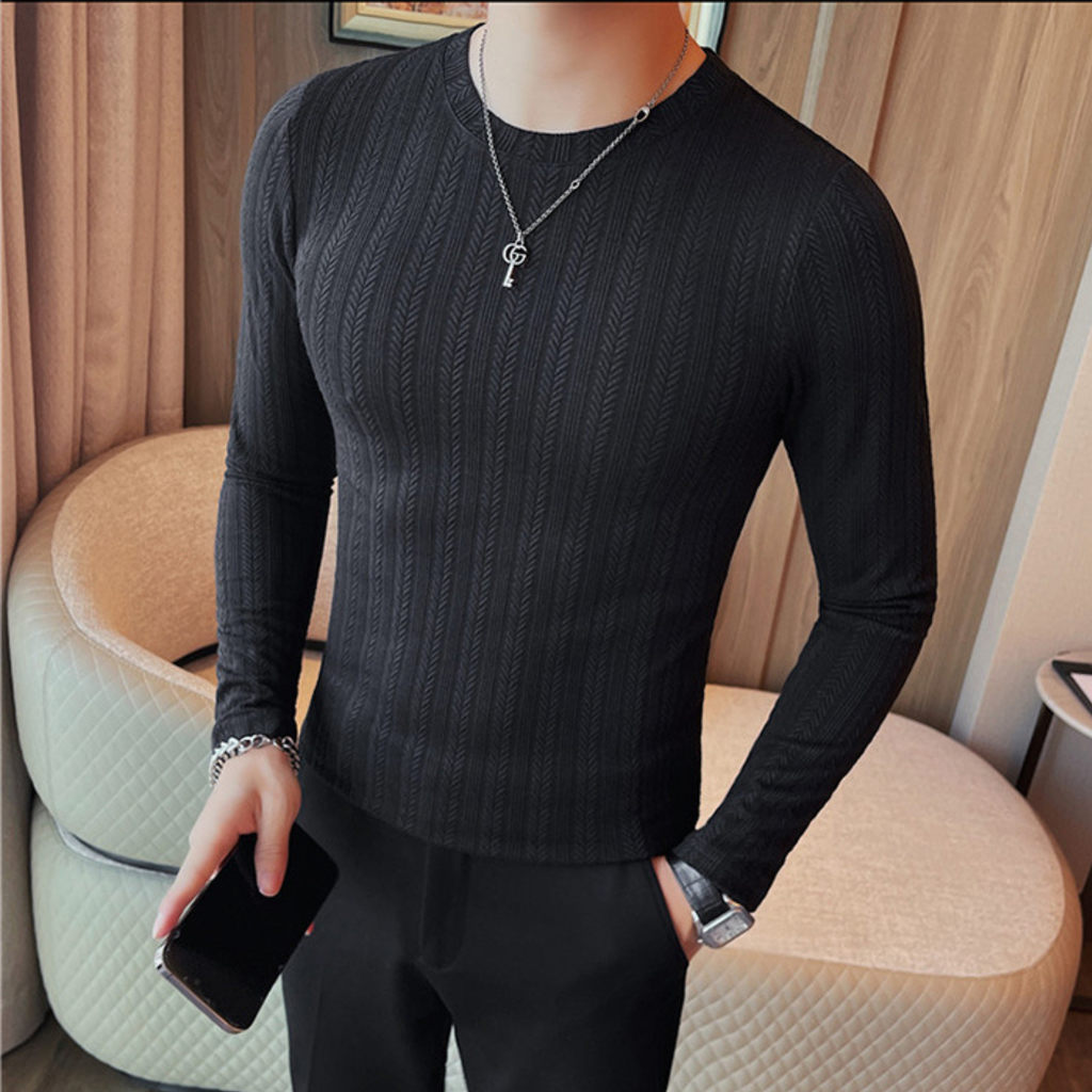 リブデザインスリムフィットトップス（4color） M0844