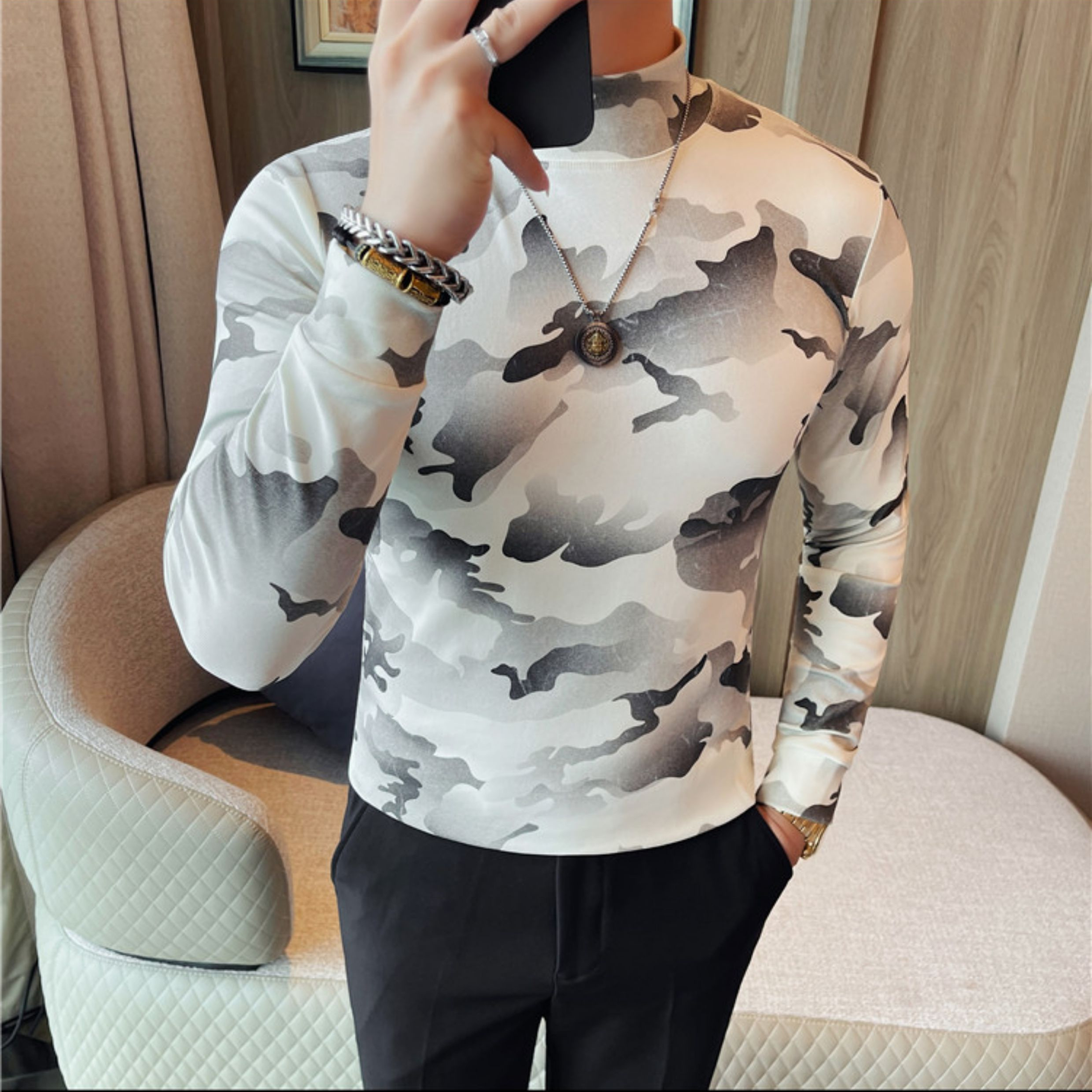 モノトーンカモフラージュカットソー(3color） M0850