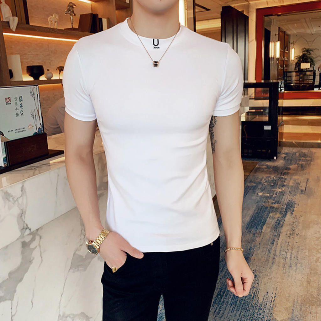 プレミアムフィットストレッチクルーネックTシャツ M1056