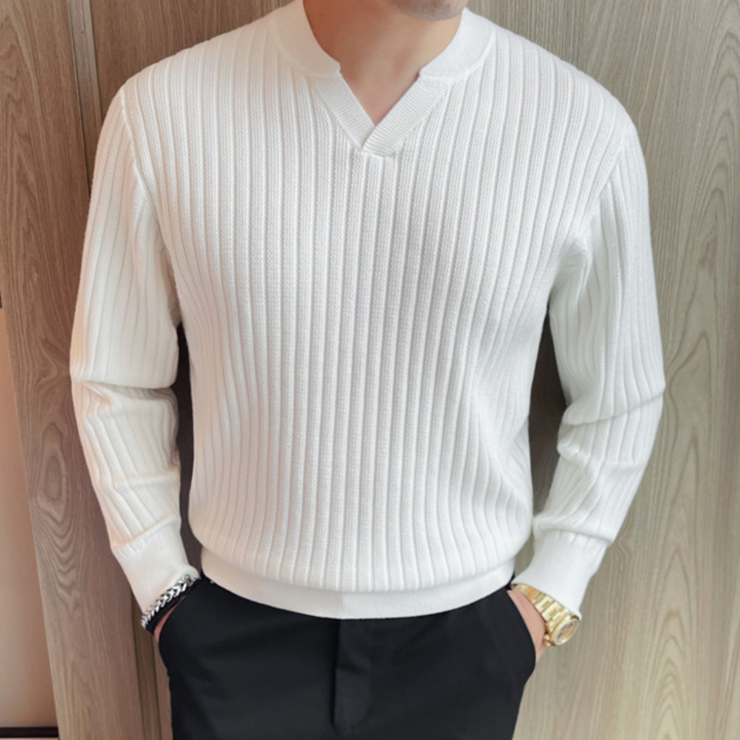 アーバンシックVスリットリブニット（3color） M0876