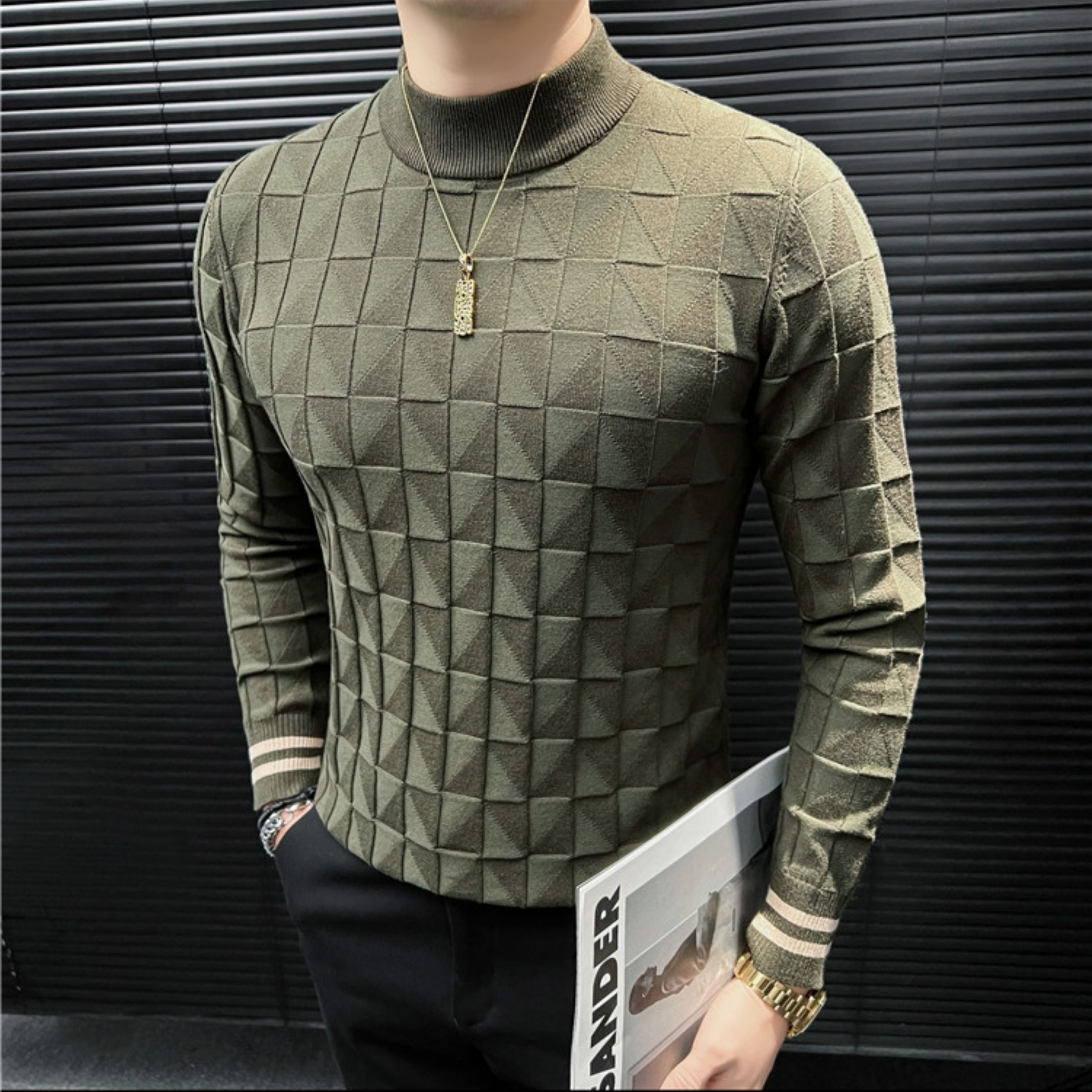 プレミアムジオメトリックシャツ(3color） M0867