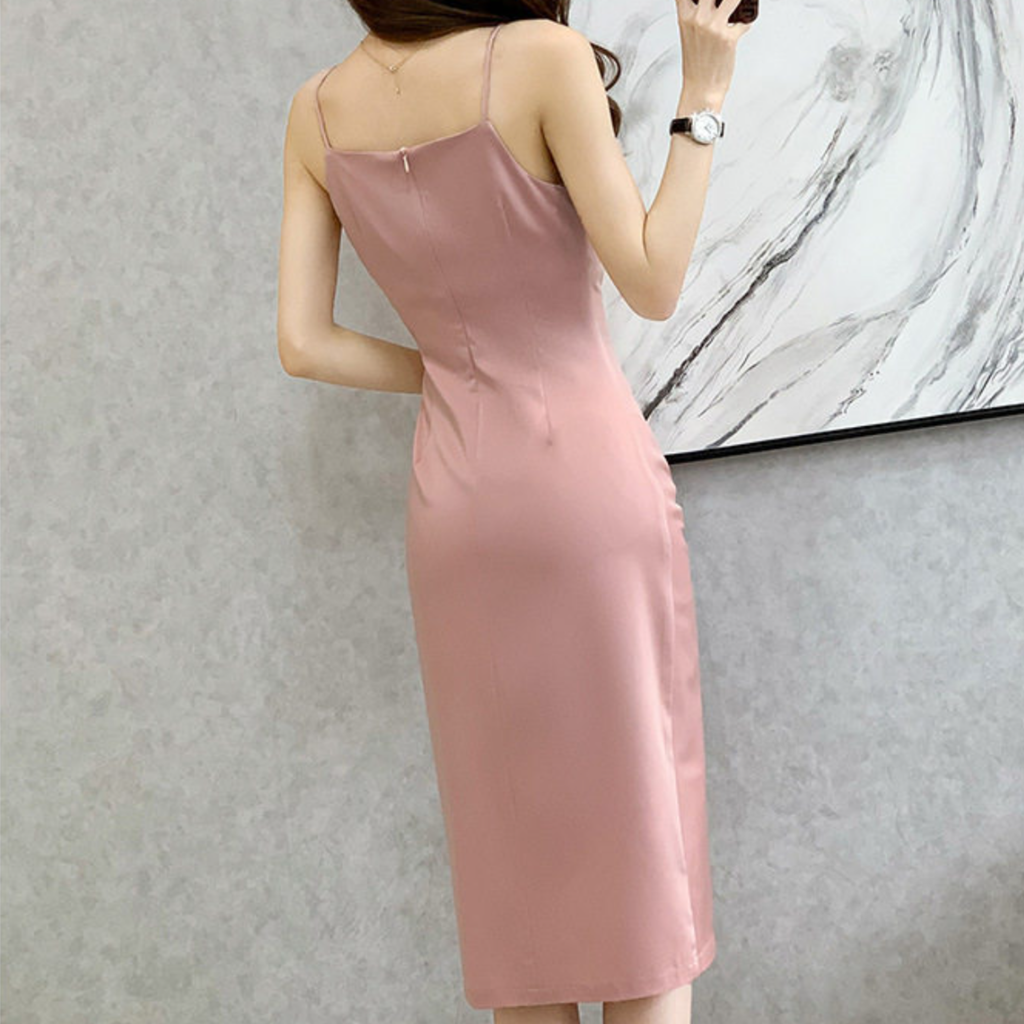 ノーブルラインスリットワンピース（5color） A1213