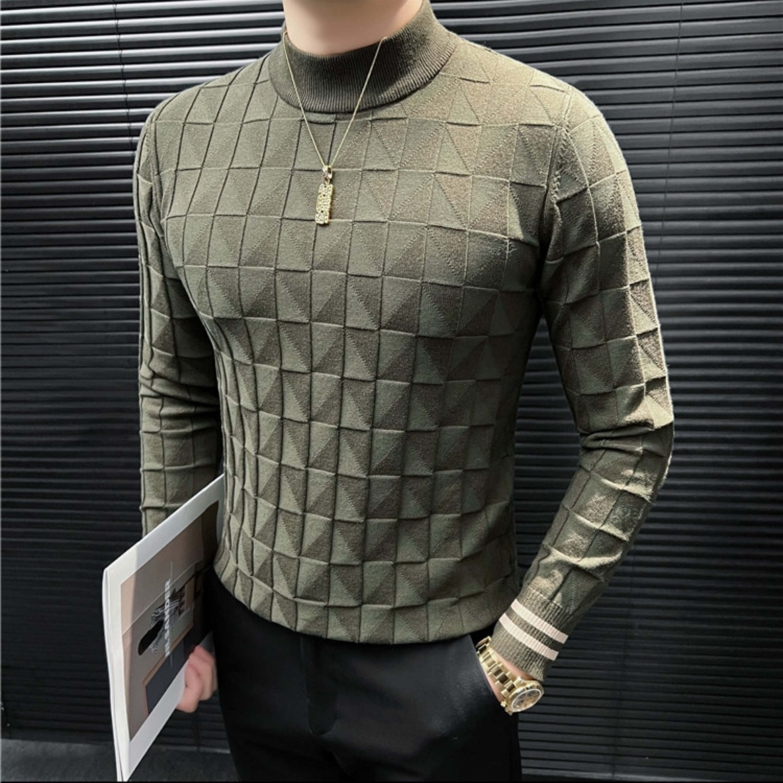プレミアムジオメトリックシャツ(3color） M0867