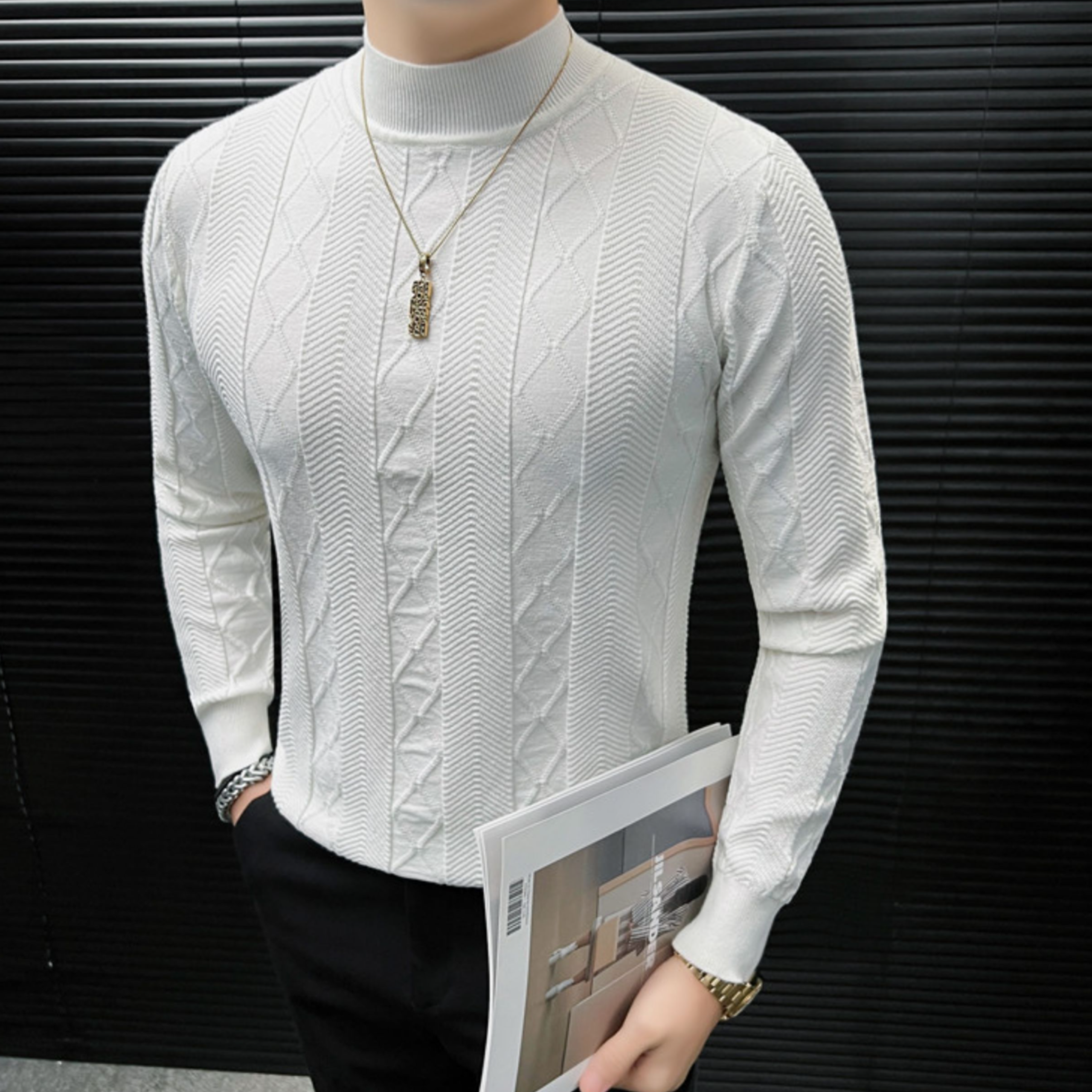 アーバンリファインパターンニット（4color） M0886