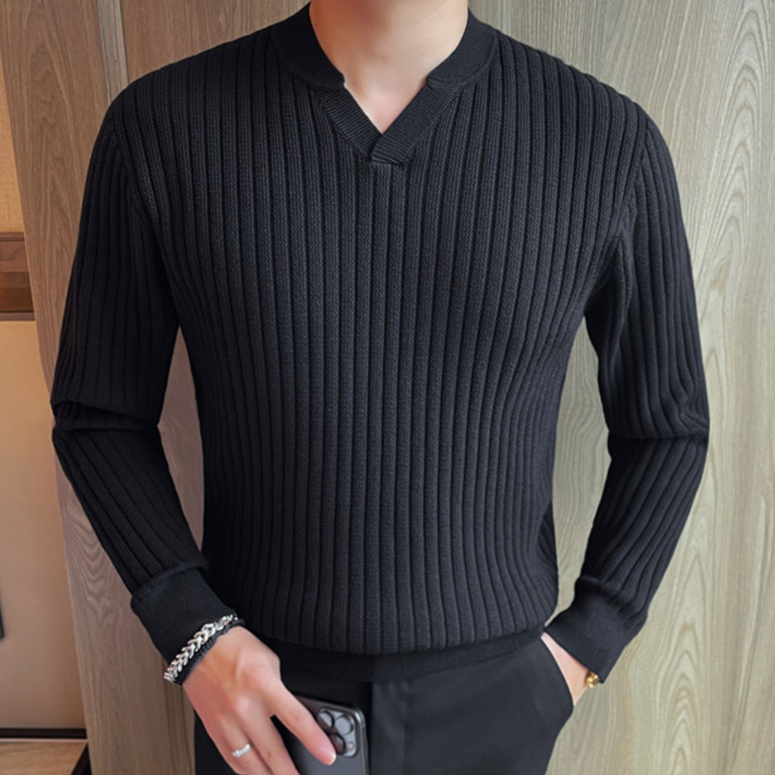 アーバンシックVスリットリブニット（3color） M0876