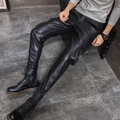 PUレザーストレートカーゴパンツ M0599