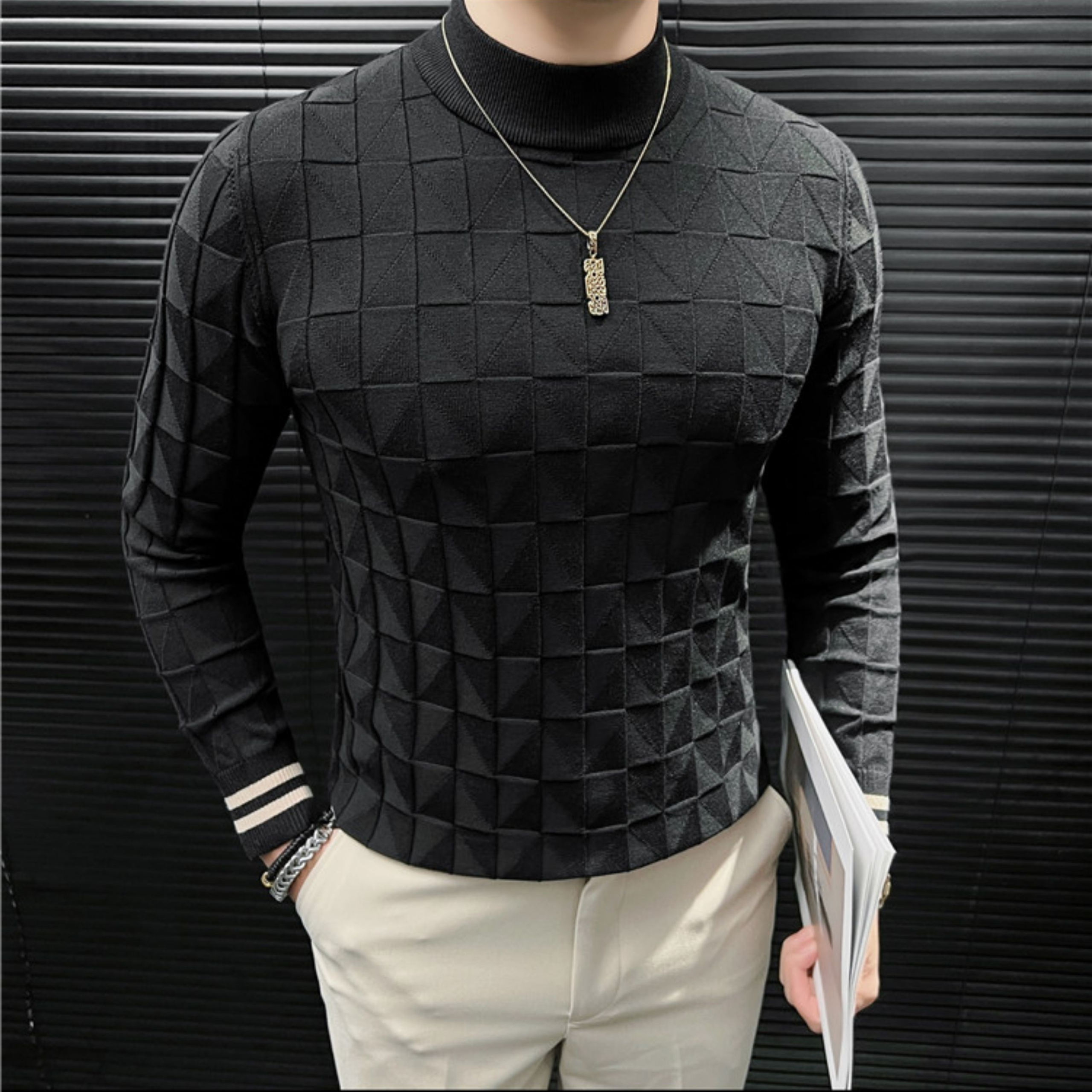 プレミアムジオメトリックシャツ(3color） M0867