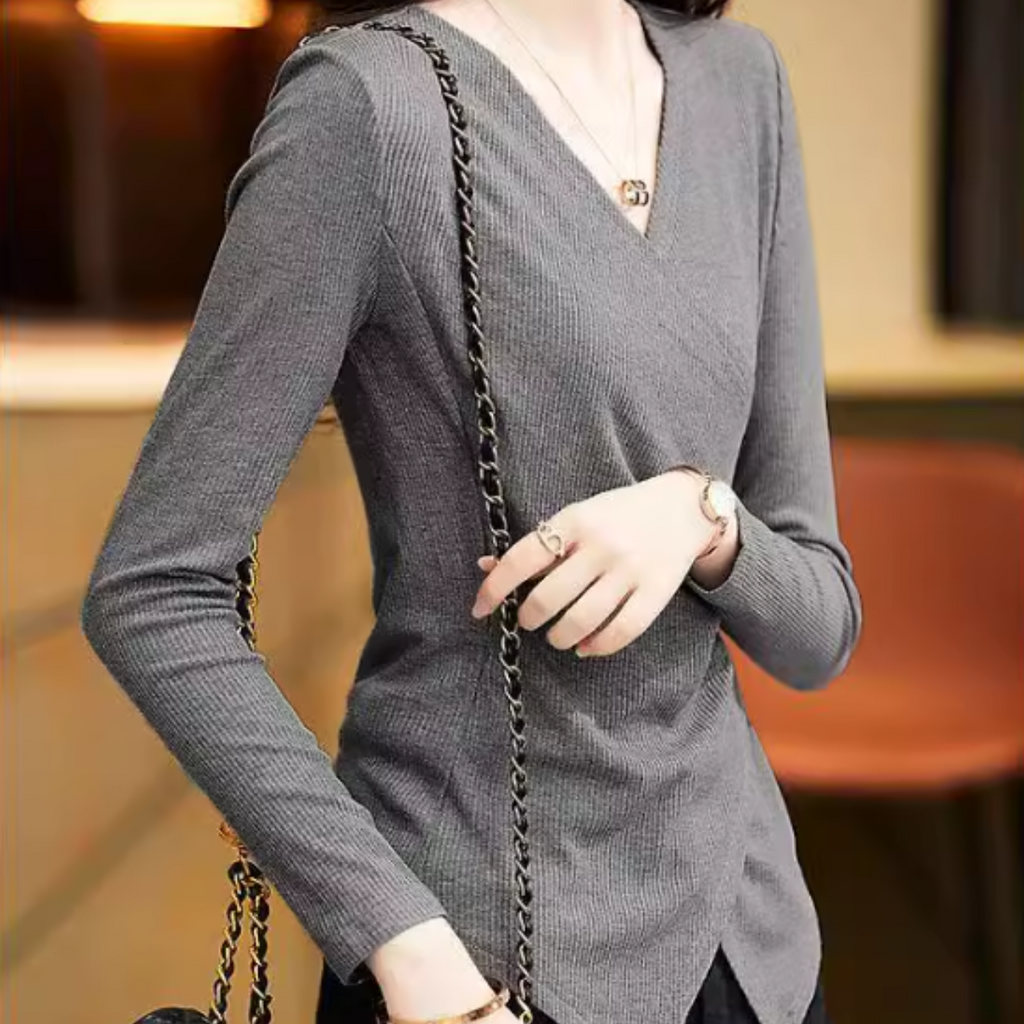 Vネックボトリングシャツ A0733