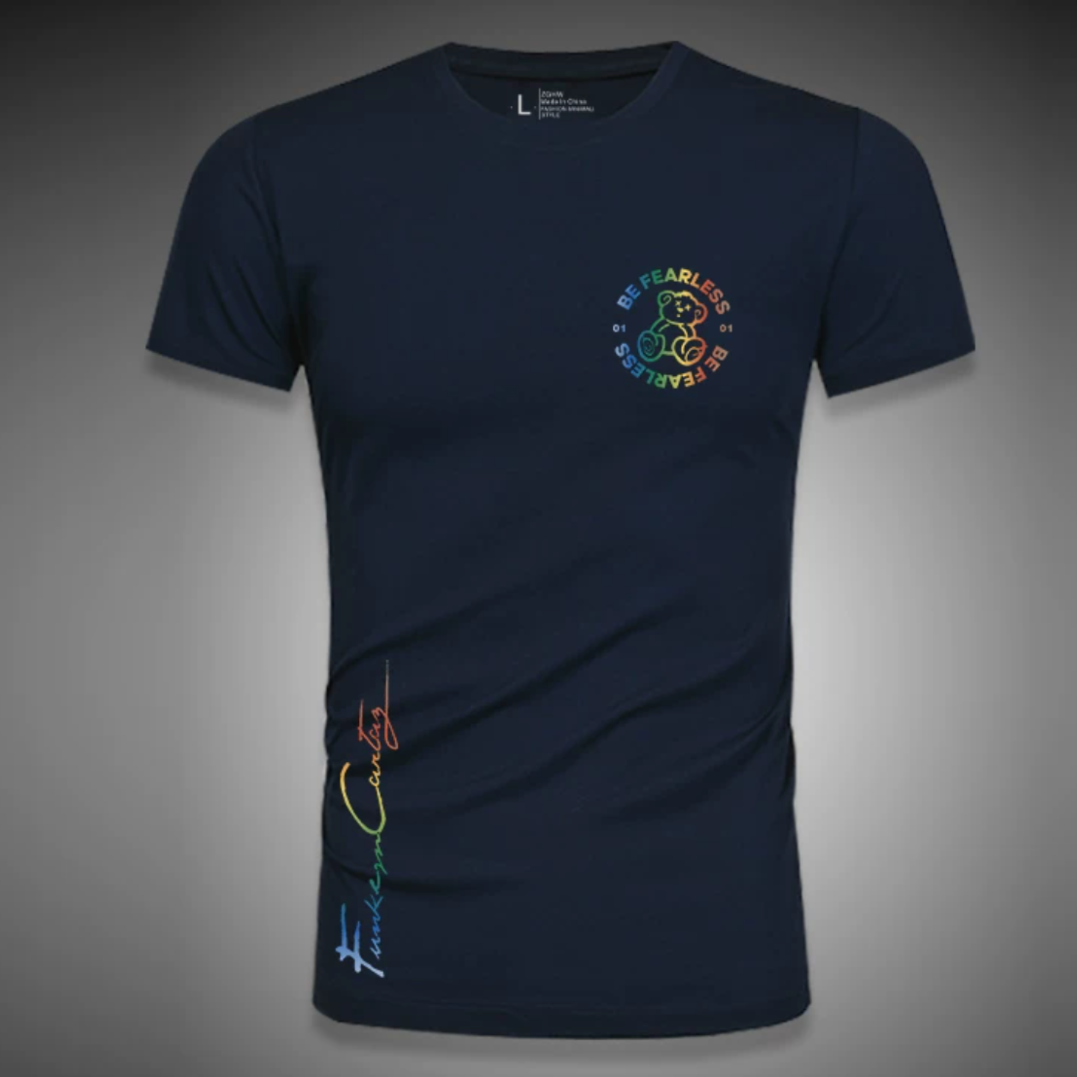 レインボーベアサイドロゴストレッチTシャツ M1065