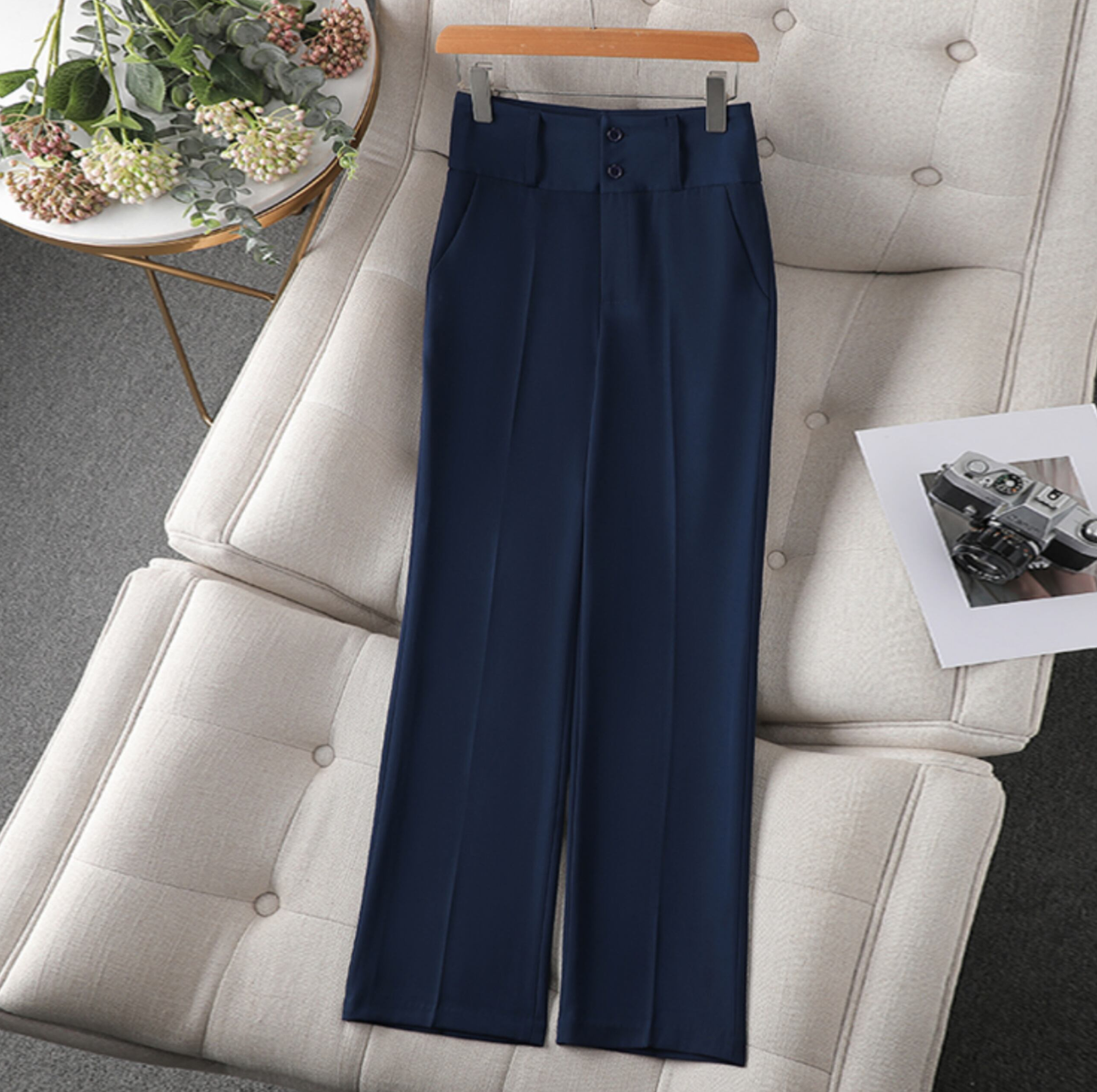 ストレートレッグハイウエストスーツパンツ（2color） A1128
