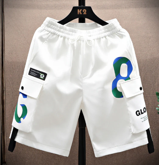 アーバンロゴTシャツ＆グラフィックカーゴショートパンツセット M1049