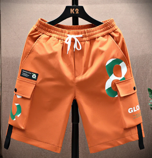アーバンロゴTシャツ＆グラフィックカーゴショートパンツセット M1049