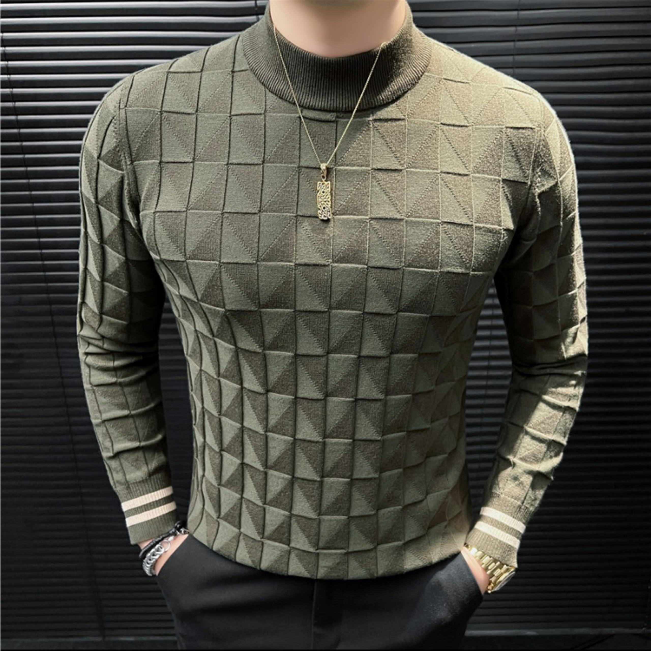 プレミアムジオメトリックシャツ(3color） M0867