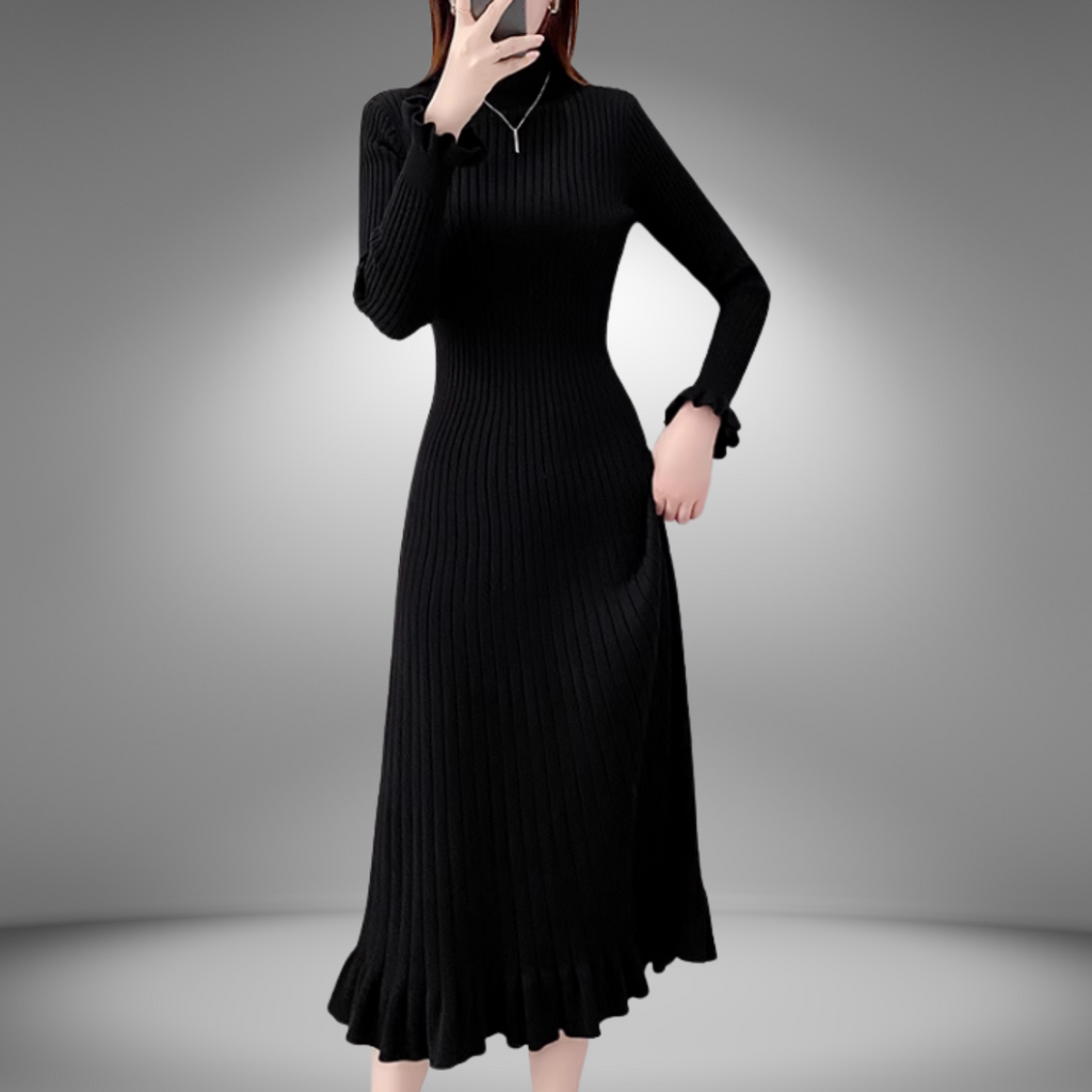 ハイネックニットロングワンピース A0741