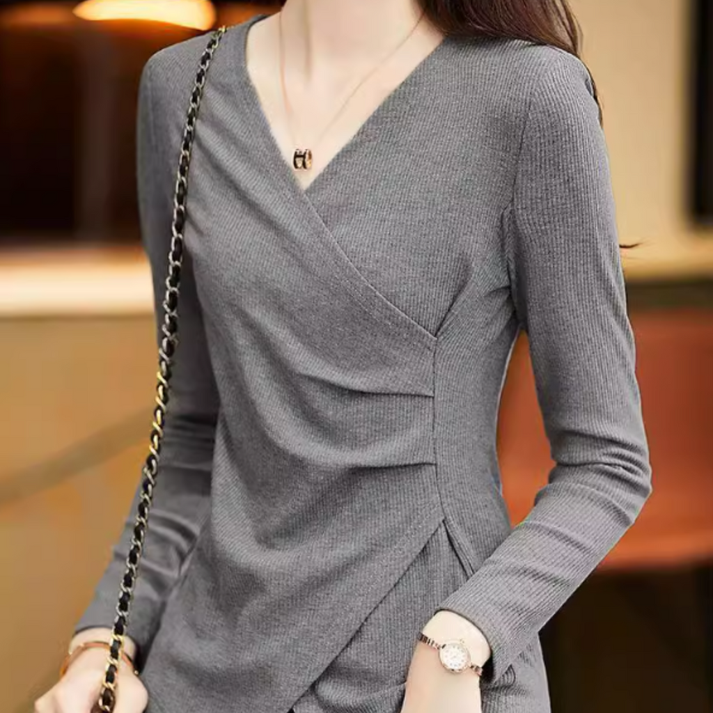 Vネックボトリングシャツ A0733
