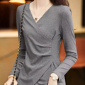 Vネックボトリングシャツ A0733