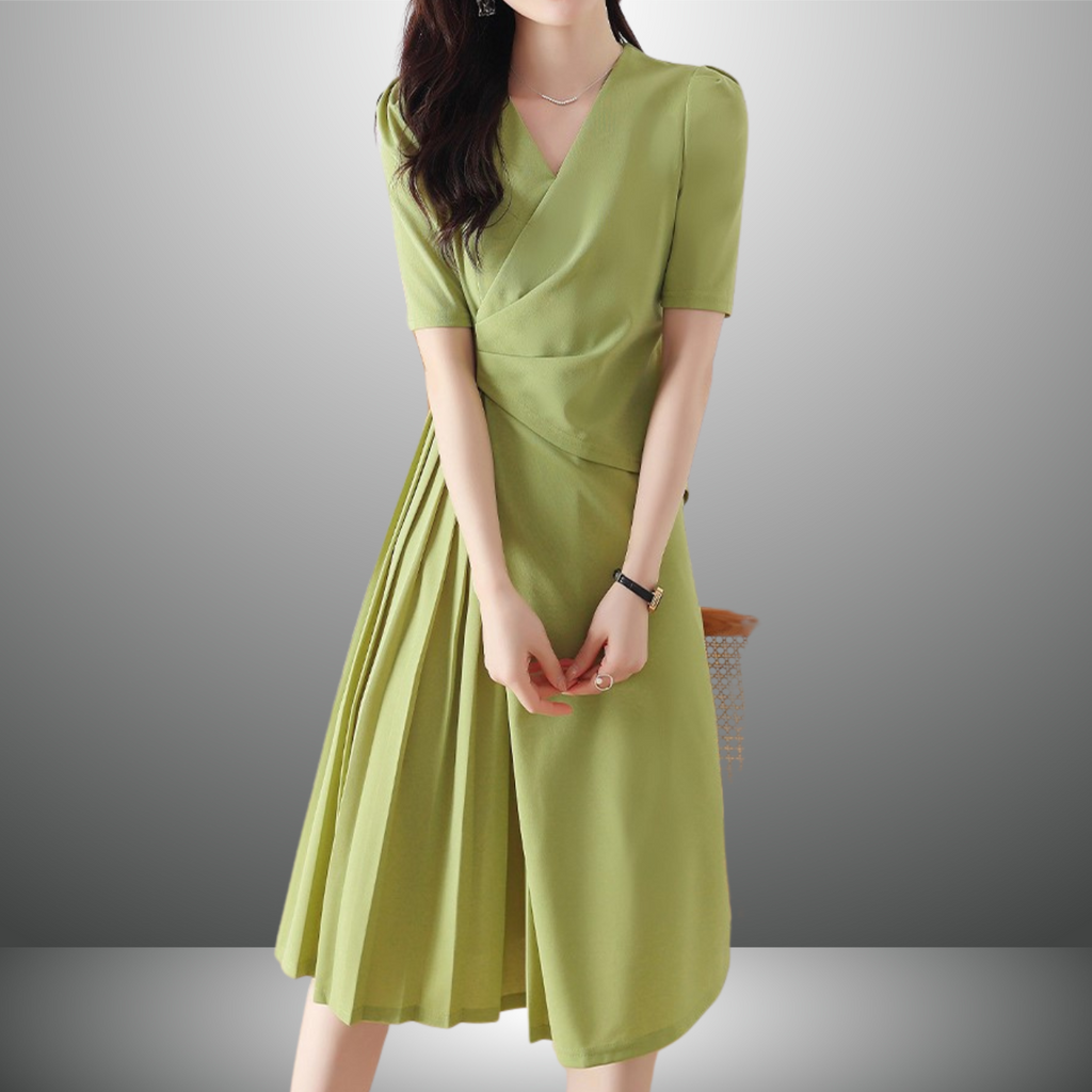 Vネックワンピース（3color） A1016