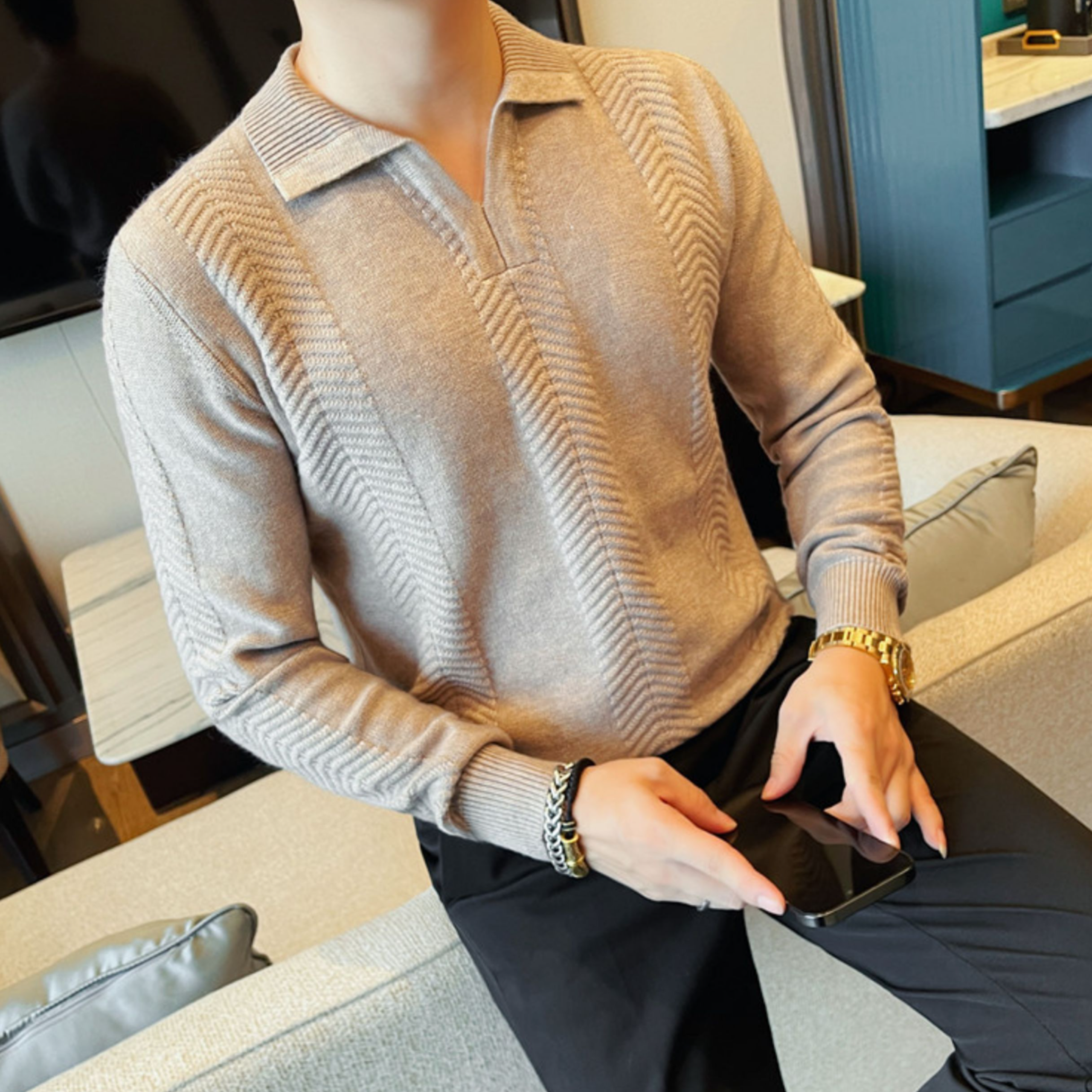 シックラインプレミアムニットポロ(3color） M0880
