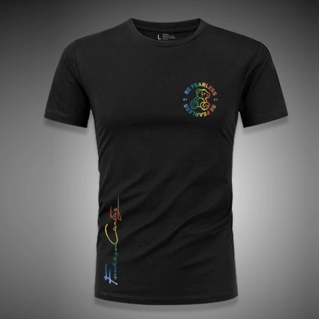 レインボーベアサイドロゴストレッチTシャツ M1065