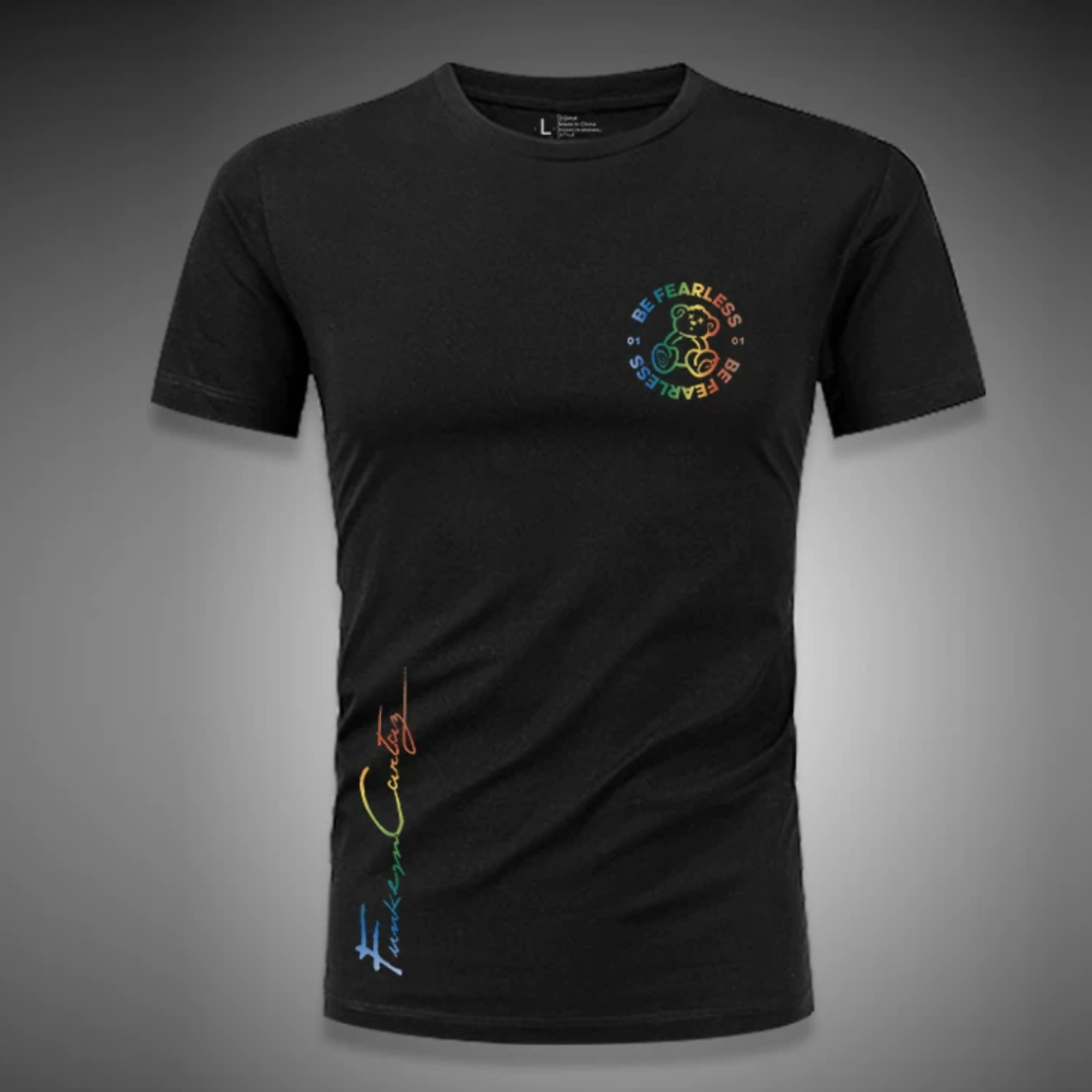 レインボーベアサイドロゴストレッチTシャツ M1065