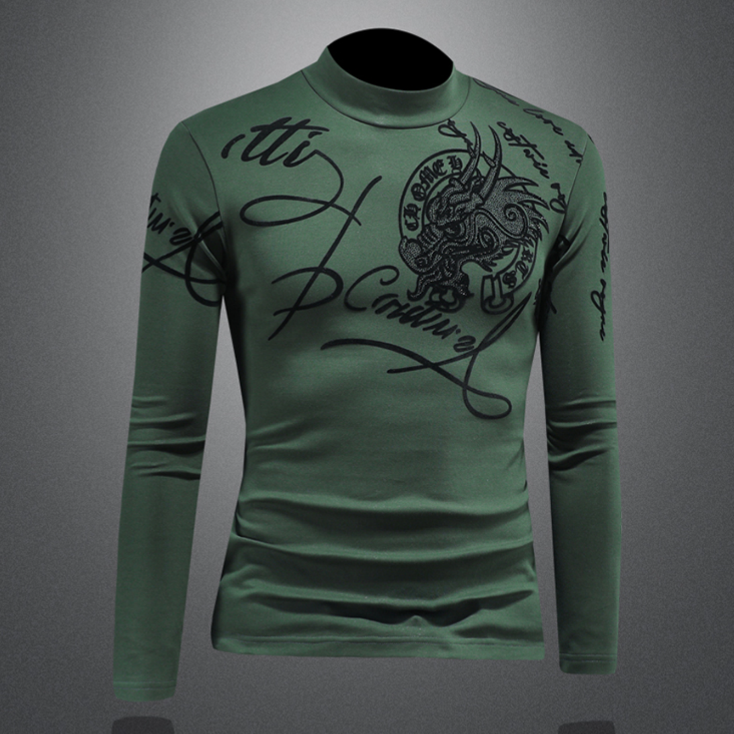 ドラゴングラフィックロングスリーブシャツ（2color） M0829
