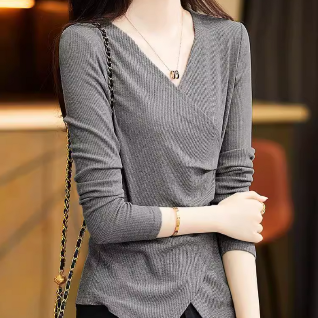 Vネックボトリングシャツ A0733