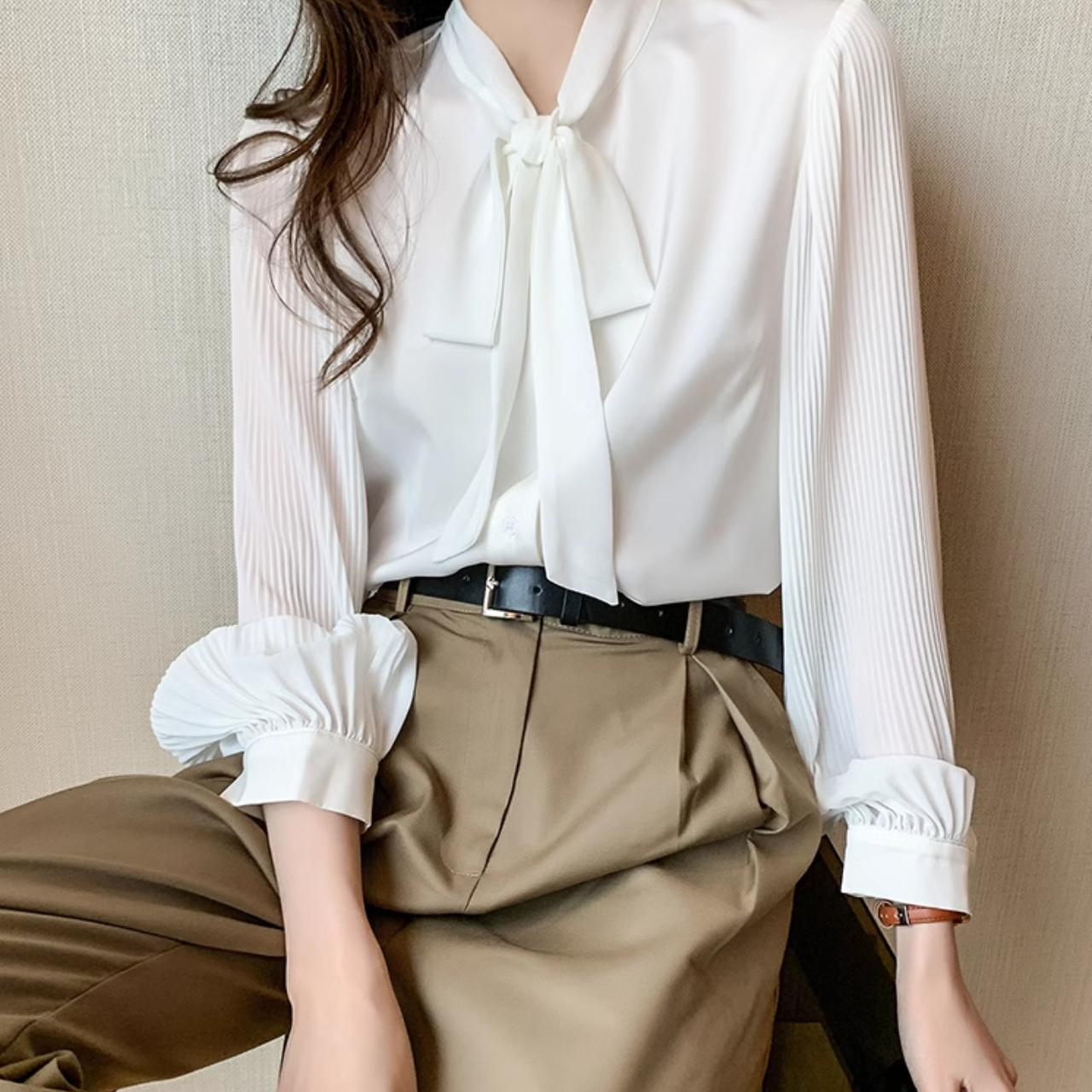 リボンシフォンシャツ A0772