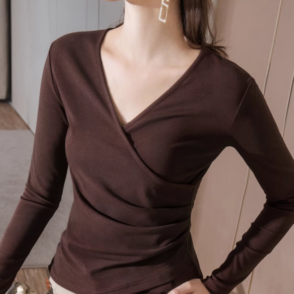クロス V ネックボトリングシャツ（2color） A0734