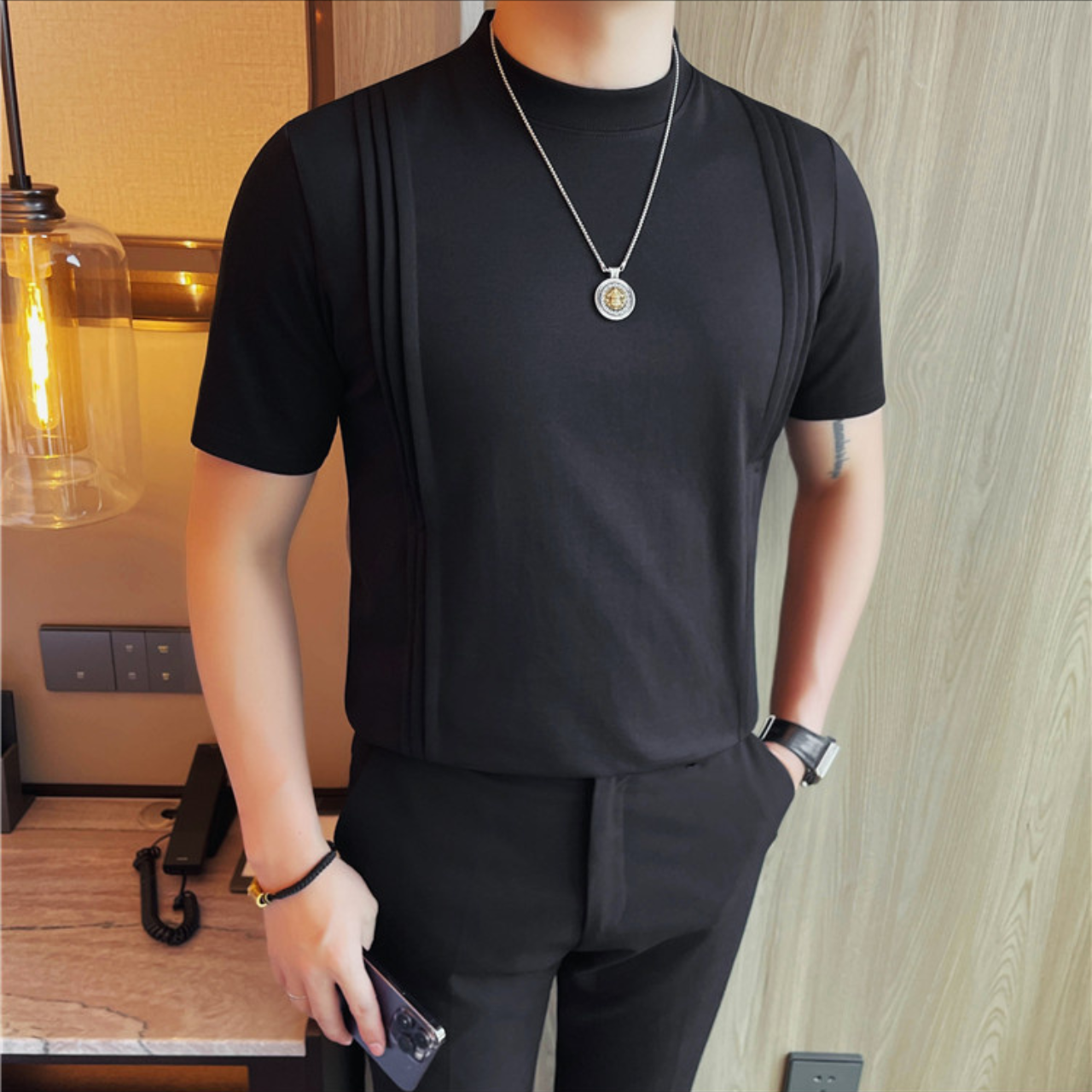 ストライプラウンドネックTシャツ（3color） M0667