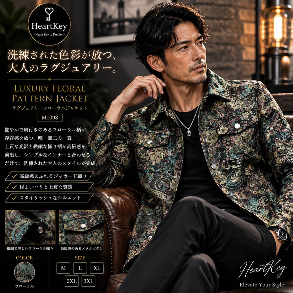 ラグジュアリーフローラルジャケット M1098