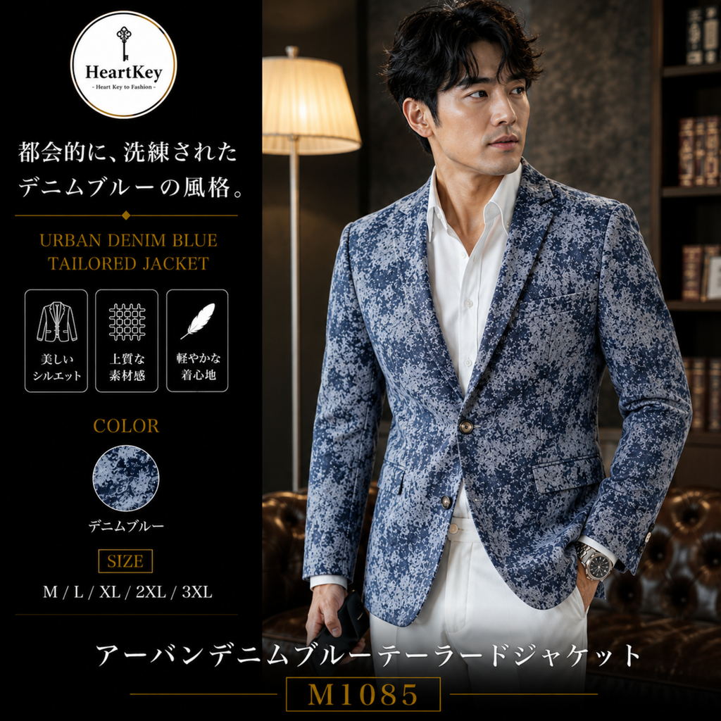 アーバンデニムブルーテーラードジャケット M1085